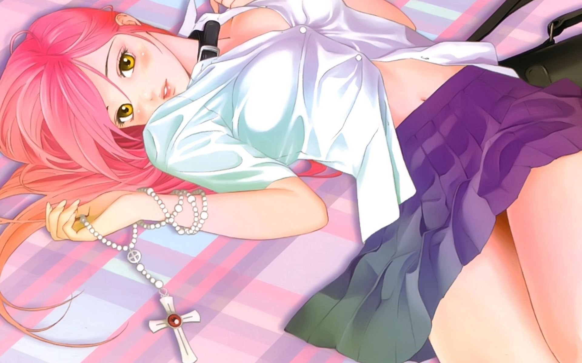 Kurumu Kurono from Rosario + Vampire holding a heart HD Wallpaper