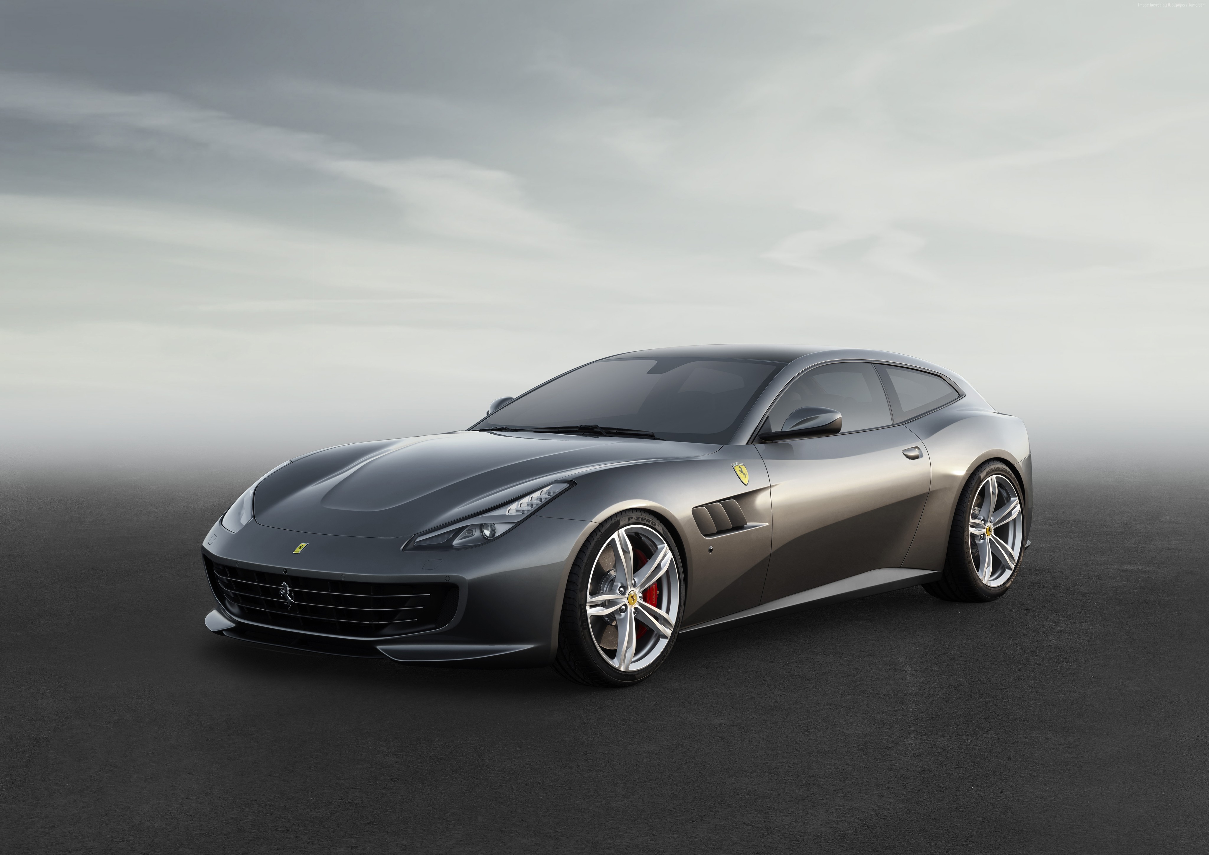Grey Ferrari GTC4Lusso Sports Car HD Wallpaper