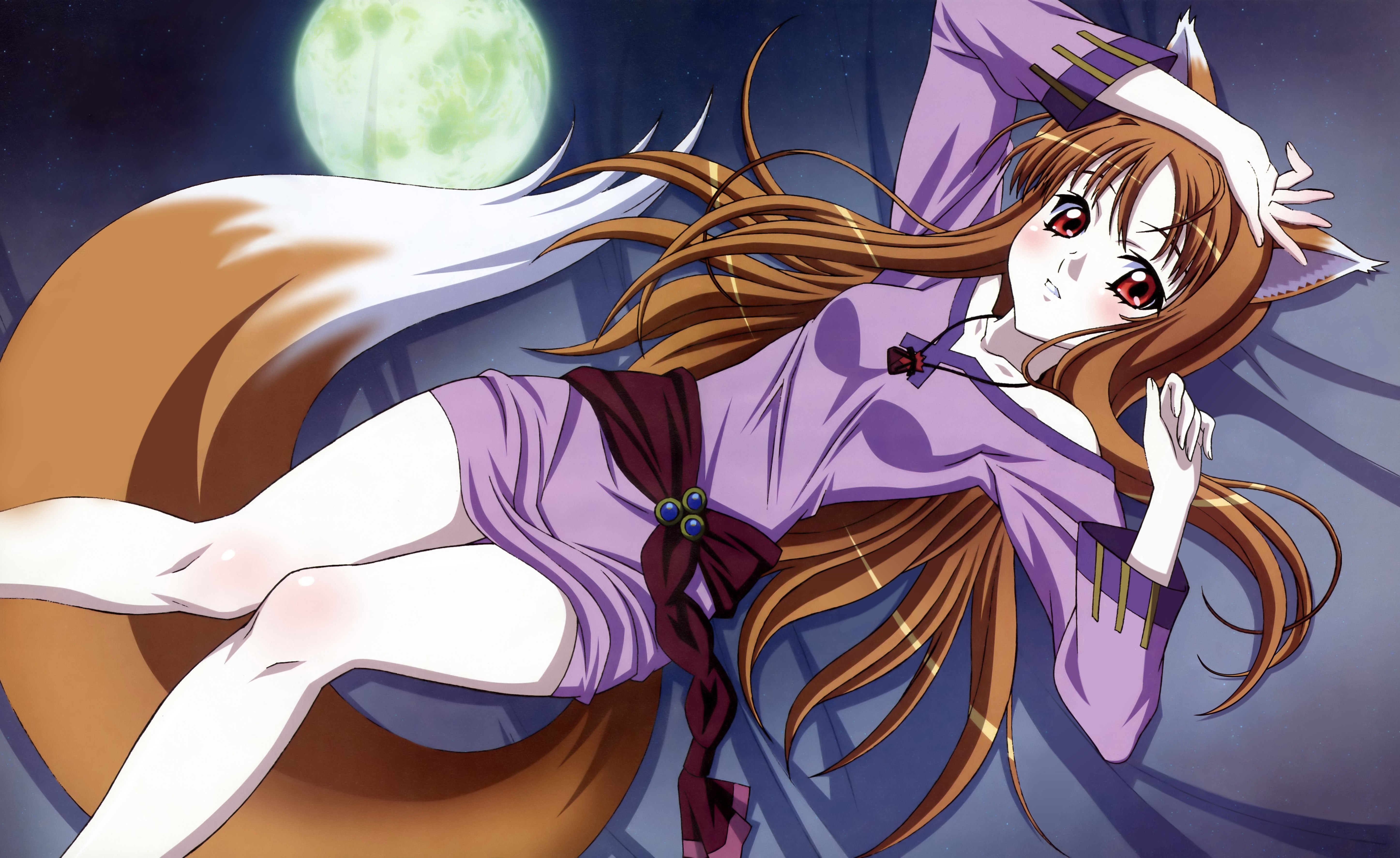Holo from Spice and Wolf lying down HD Wallpaper