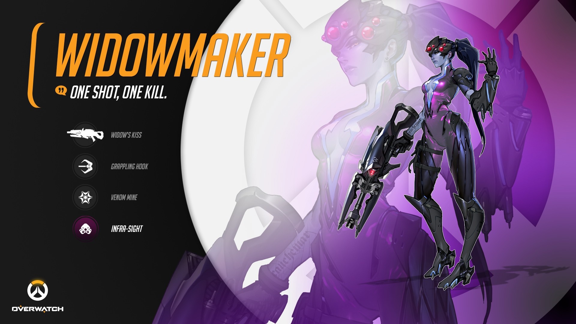 Widowmaker from Overwatch character art HD Wallpaper