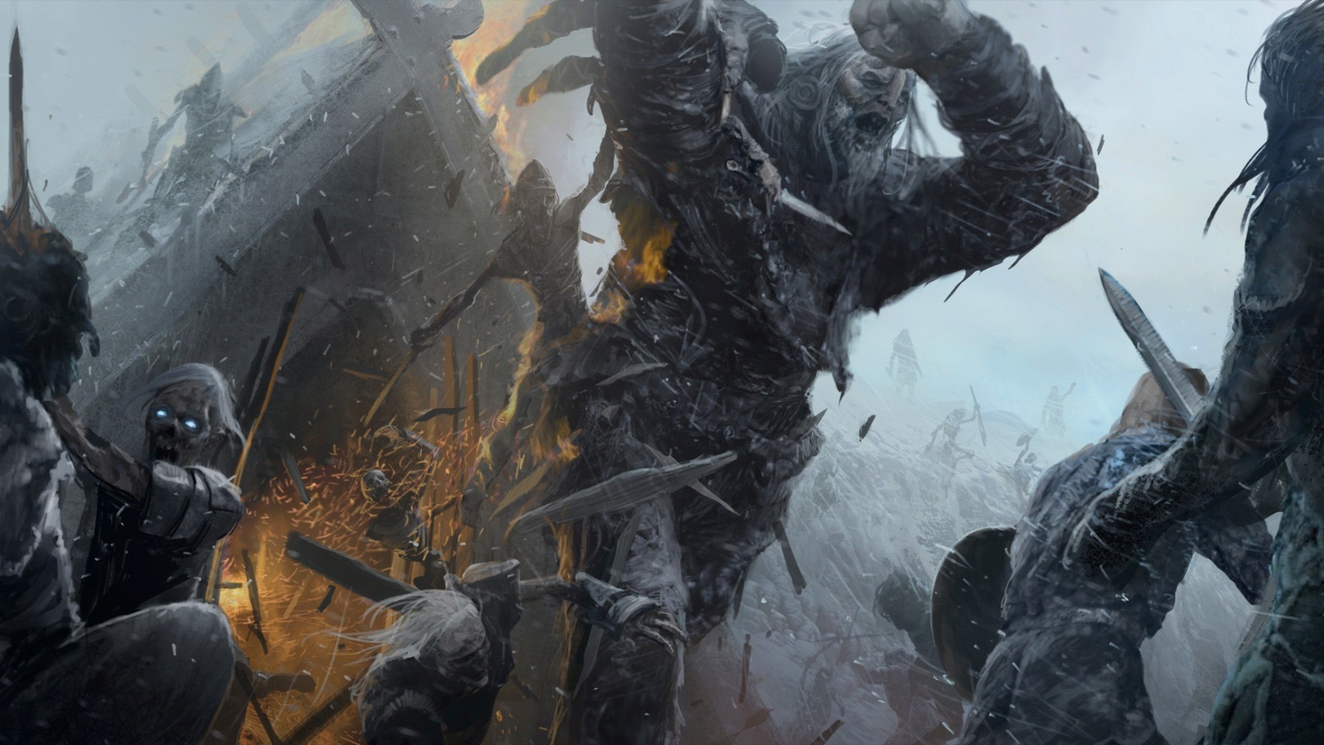 Battle between giants and soldiers from Game of Thrones HD Wallpaper