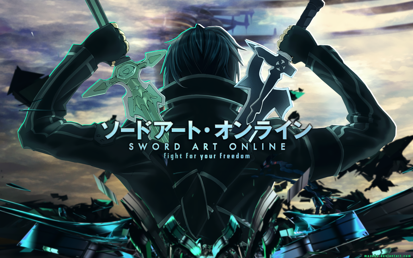 Kirito from Sword Art Online with dual swords HD Wallpaper