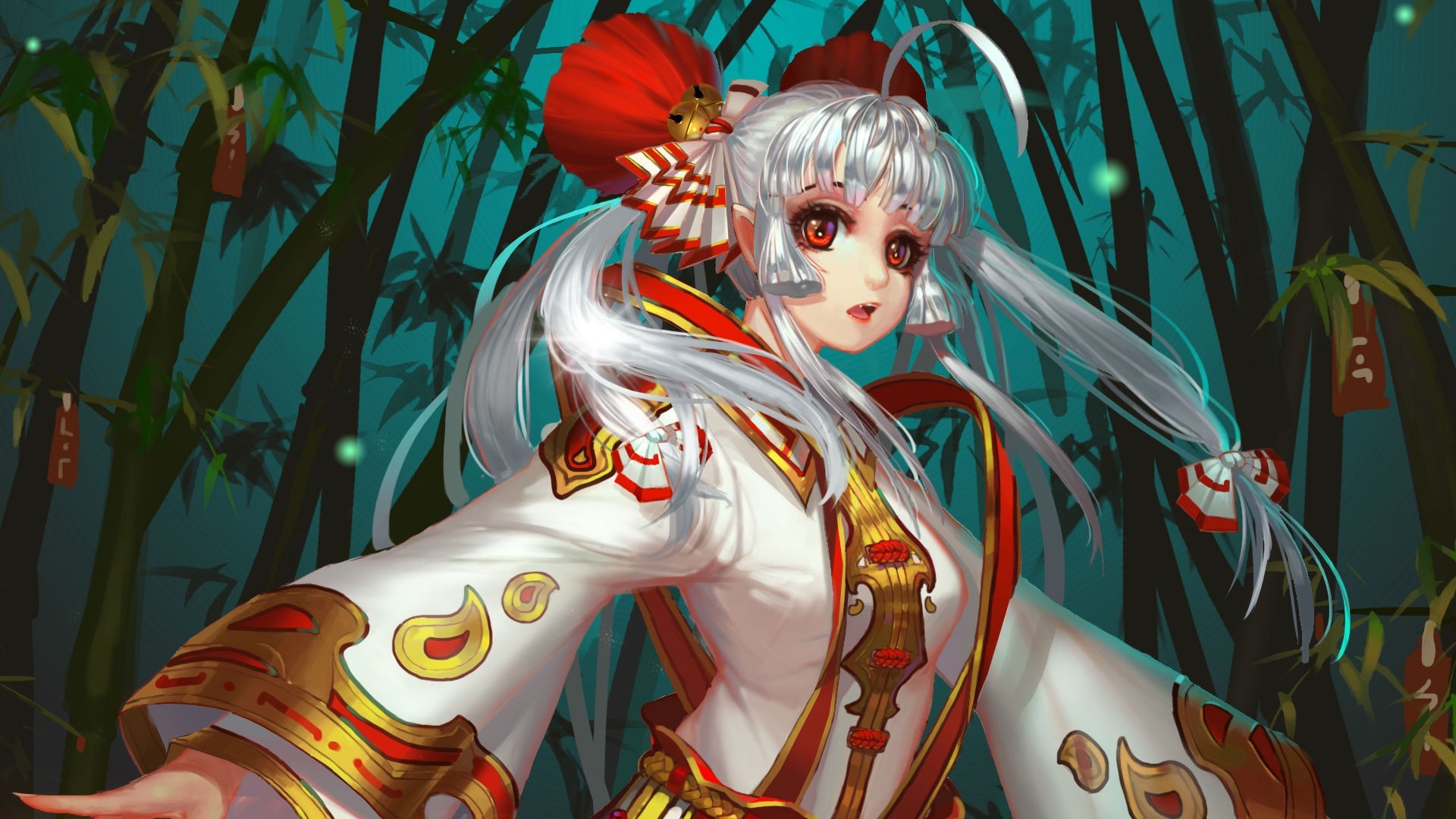 Fujiwara no Mokou from Touhou Project HD Wallpaper