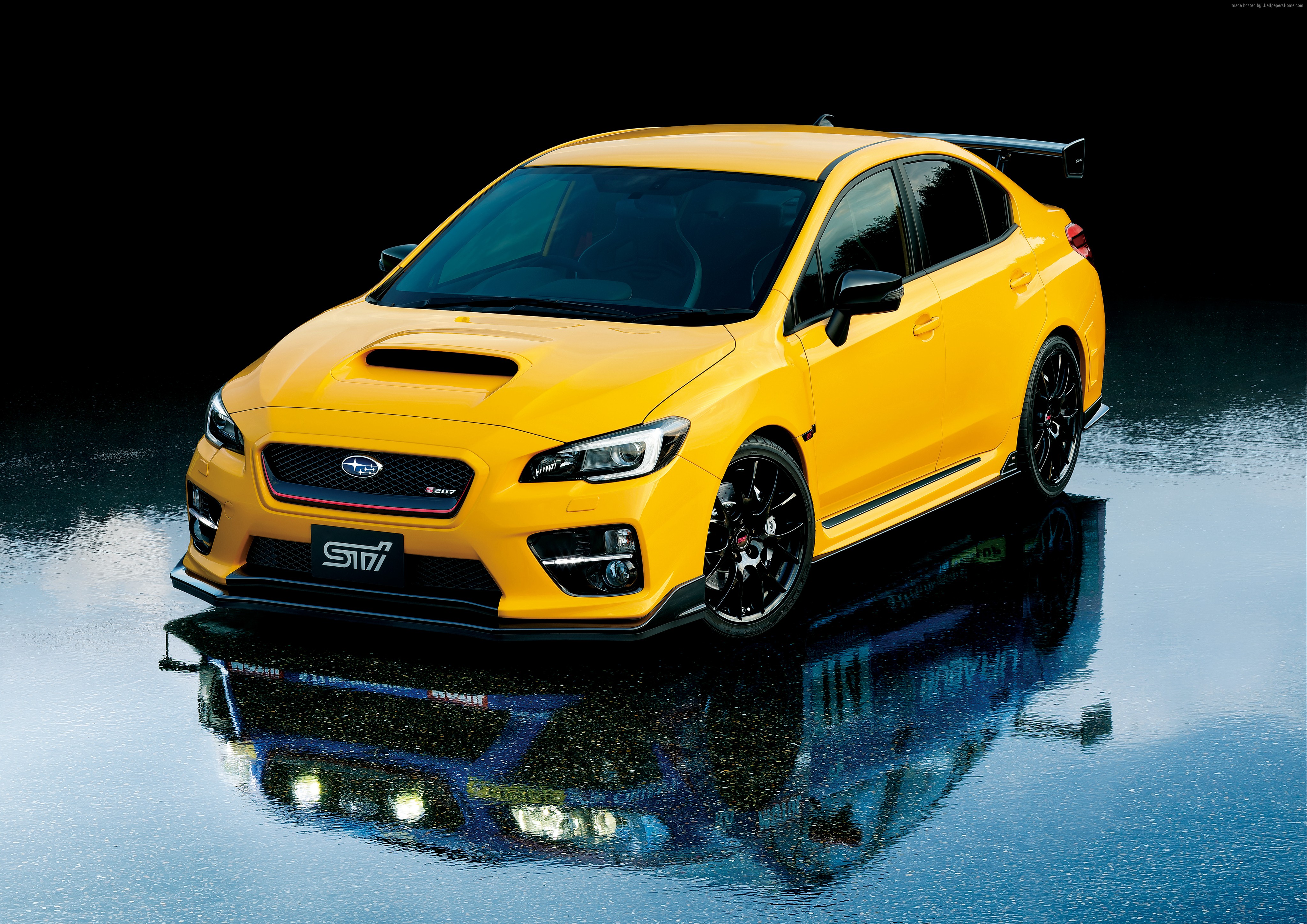 Yellow Subaru WRX STI S207 at Tokyo Motor Show HD Wallpaper
