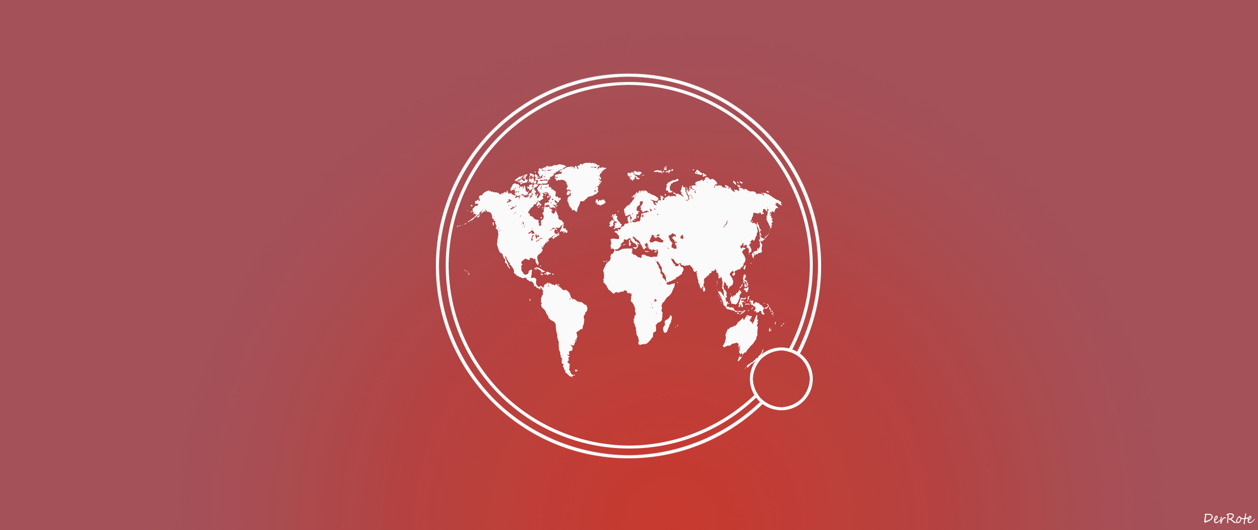 World map inside a circle on a red background HD Wallpaper