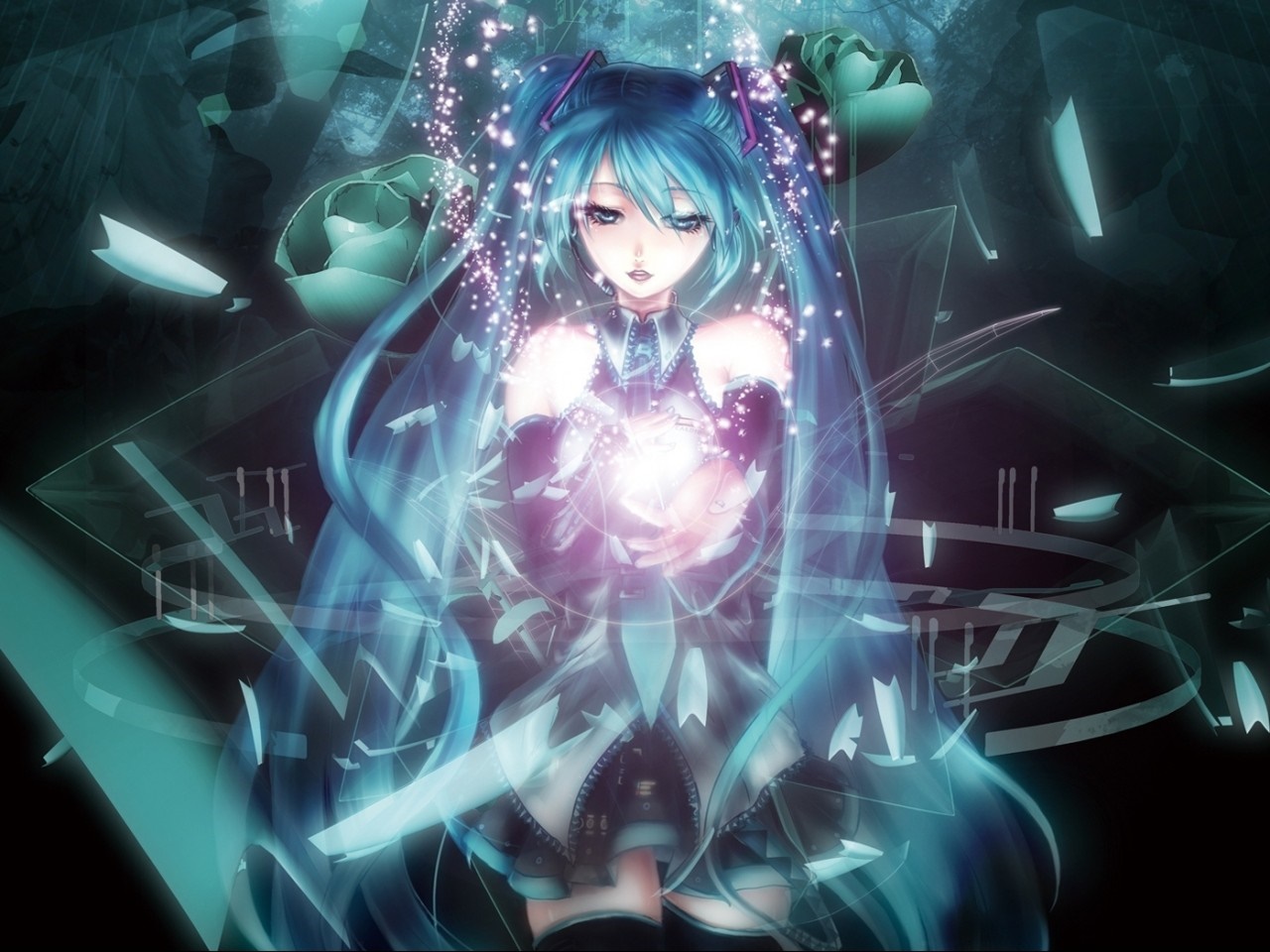 Hatsune Miku from Vocaloid HD Wallpaper