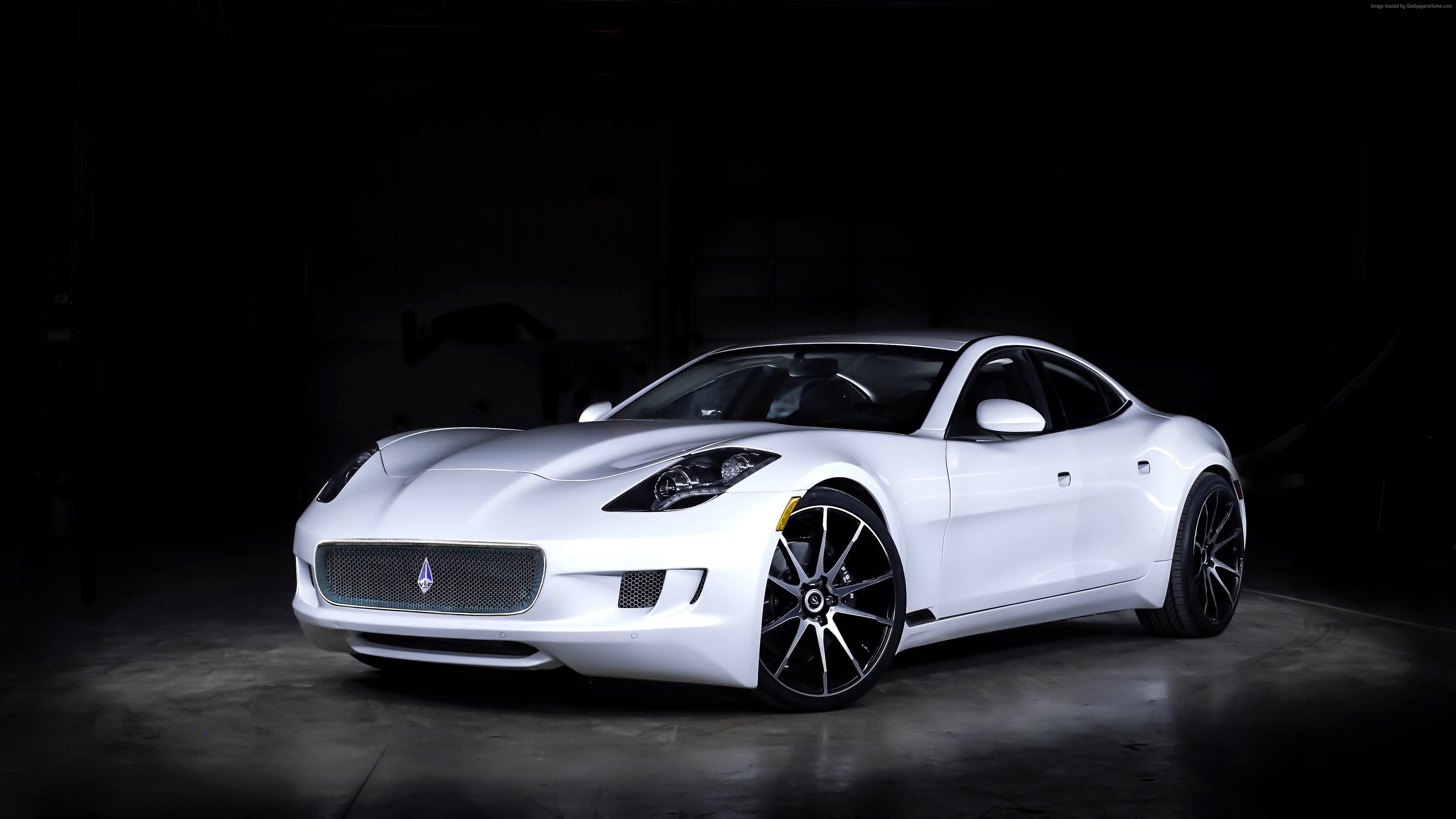 White VLF Destino V8 luxury car HD Wallpaper