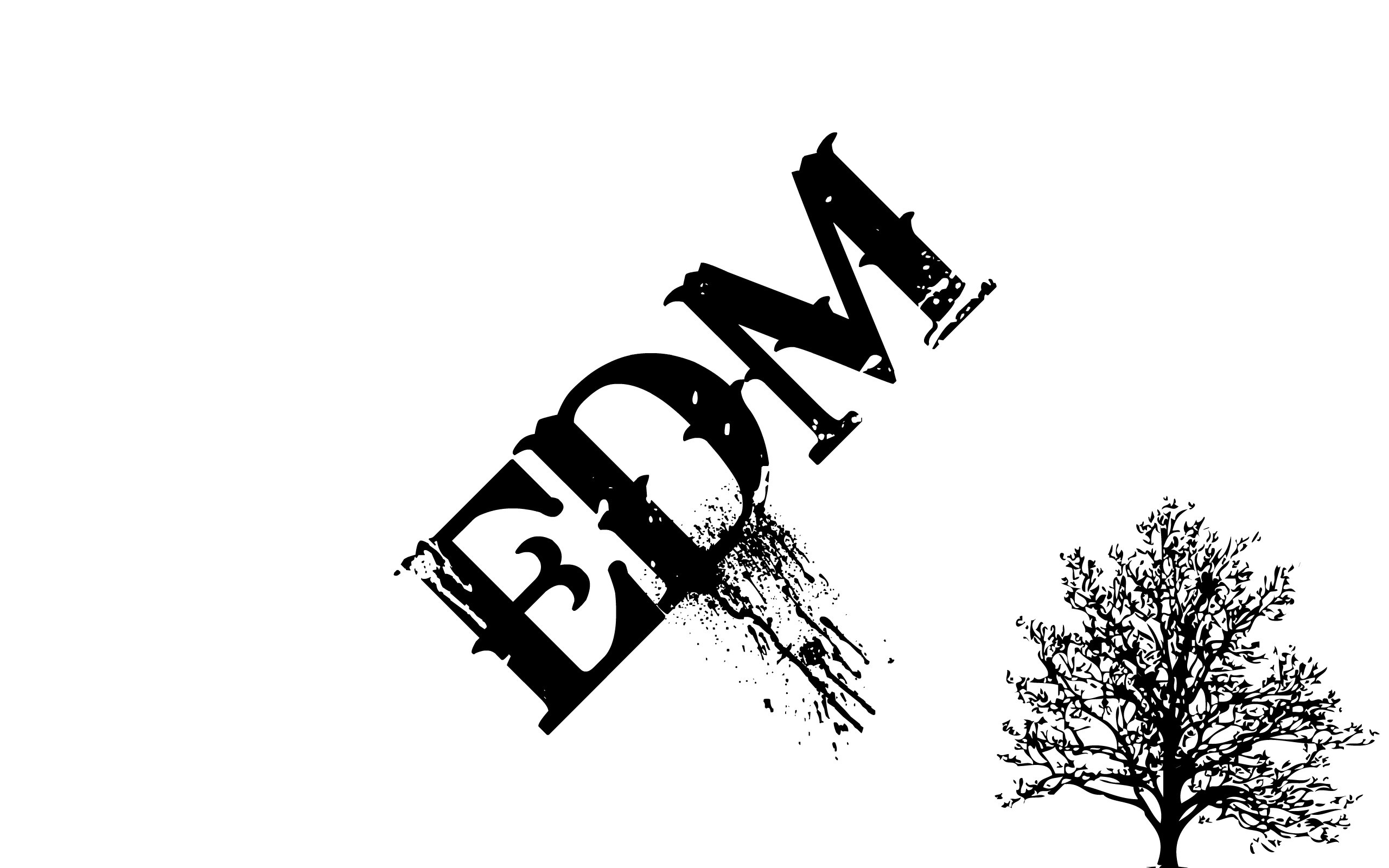 EDM logo with a tree illustration HD Wallpaper