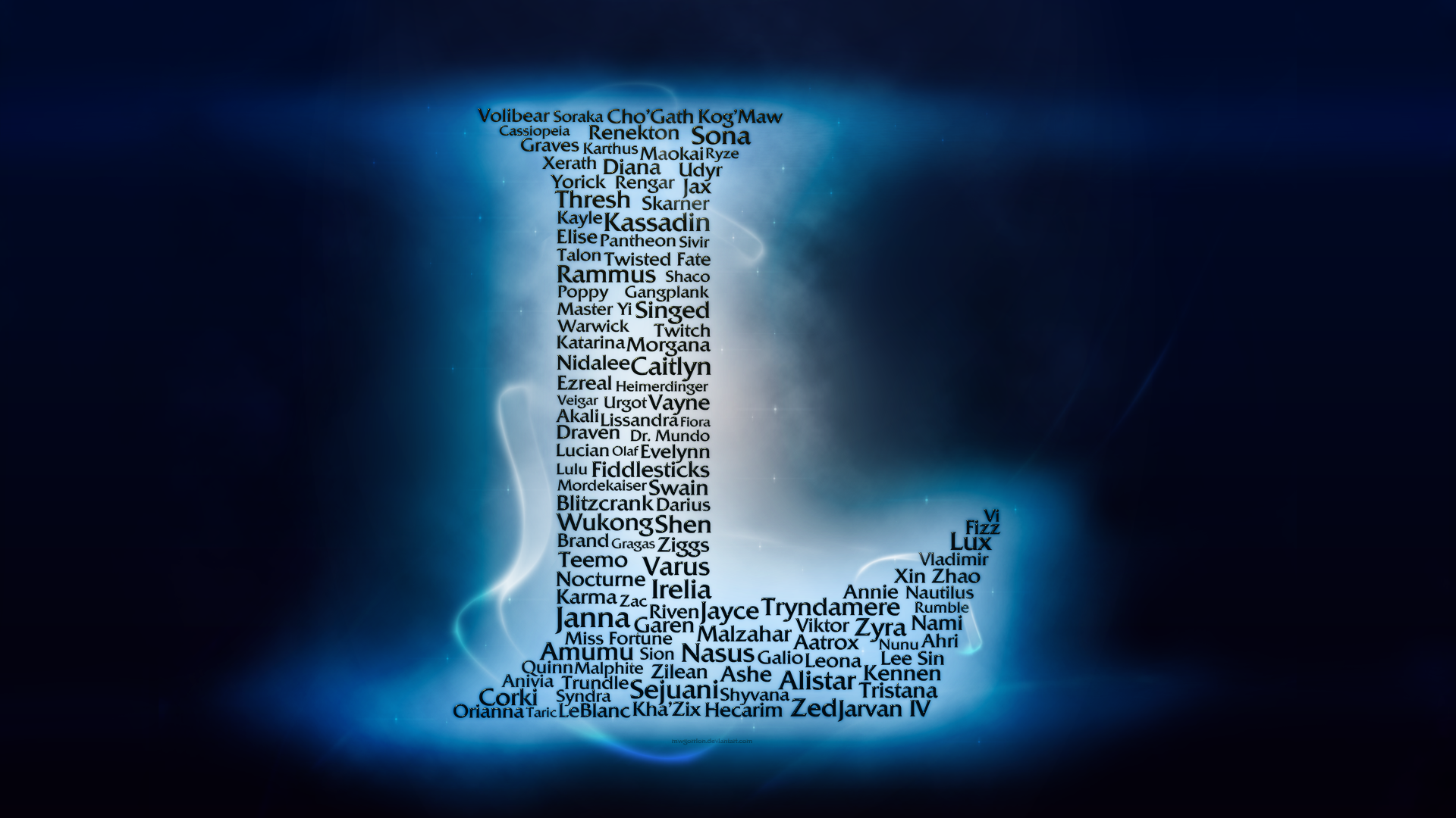 League of Legends characters typography HD Wallpaper