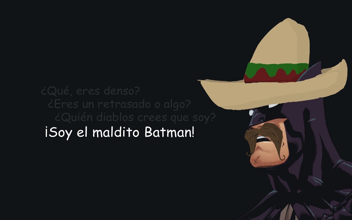 Batman wearing a sombrero and mustache HD Wallpaper