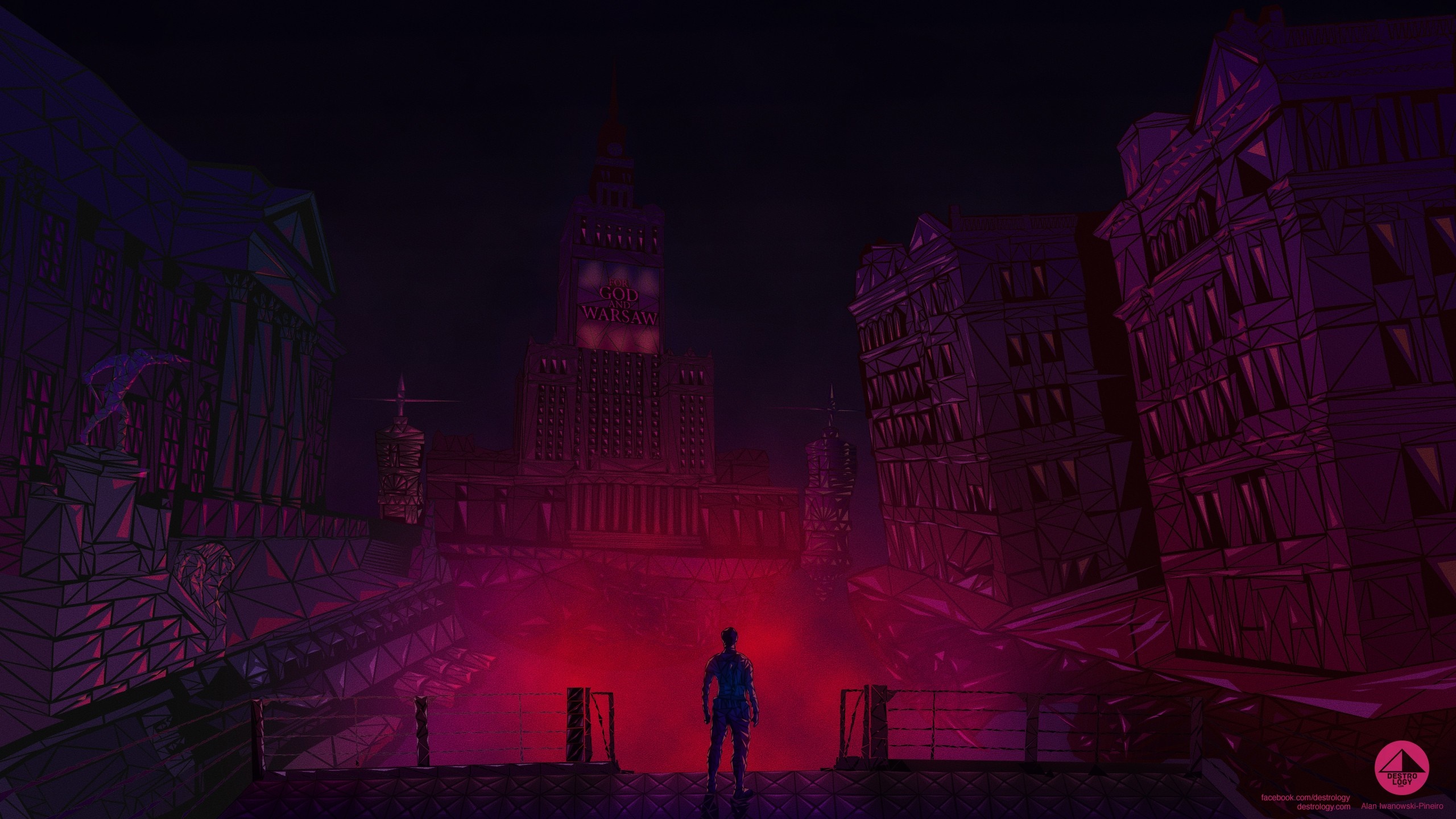 Man standing in front of Palace of Culture and Science, Warsaw HD Wallpaper
