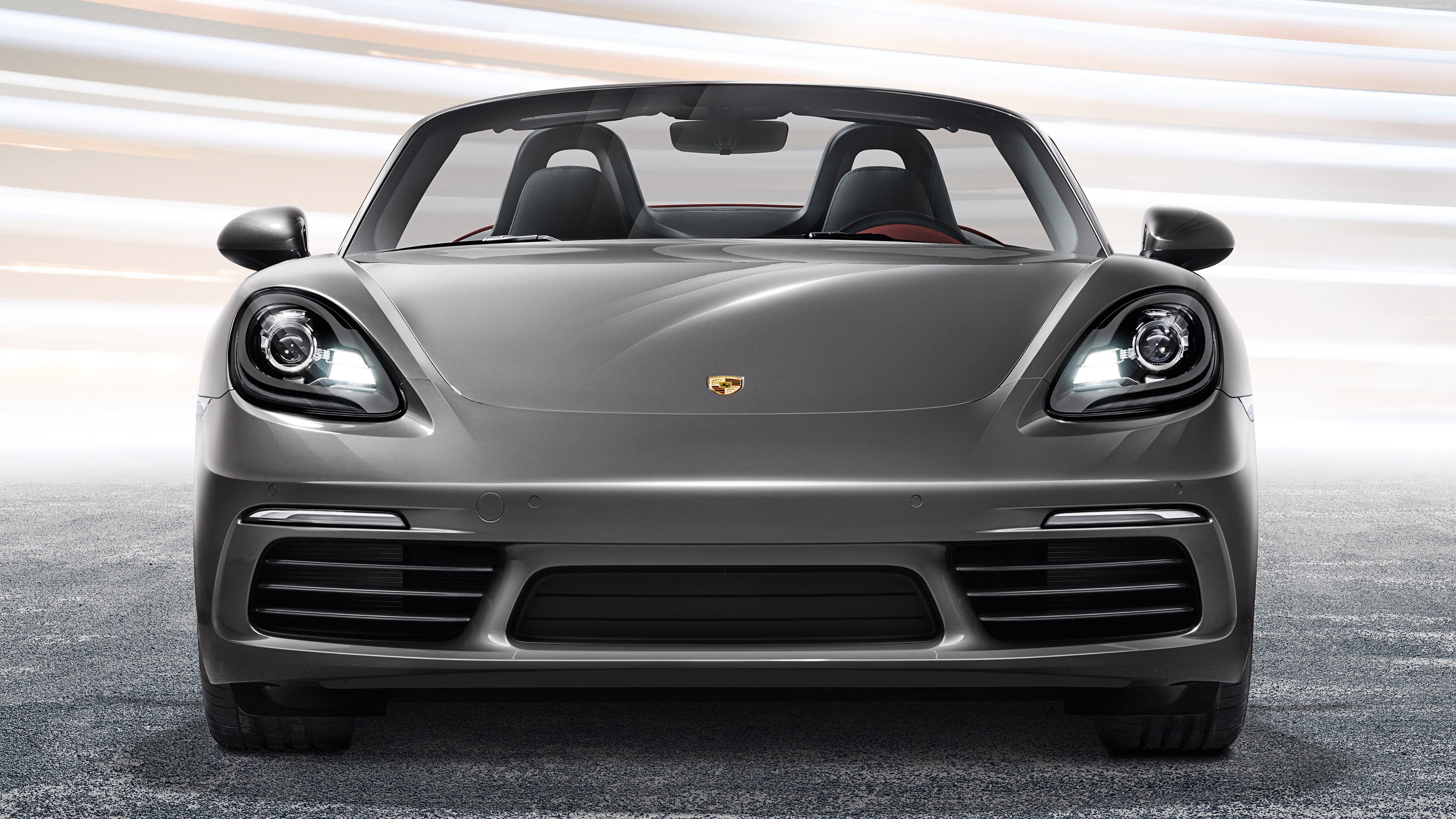 Grey Porsche 718 Boxster Convertible Sports Car HD Wallpaper