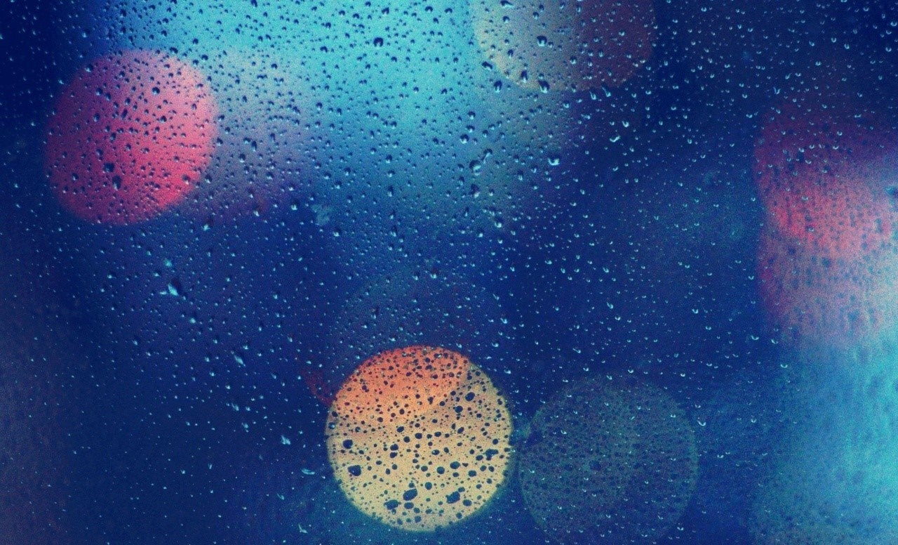 Bokeh lights on a rainy window HD Wallpaper