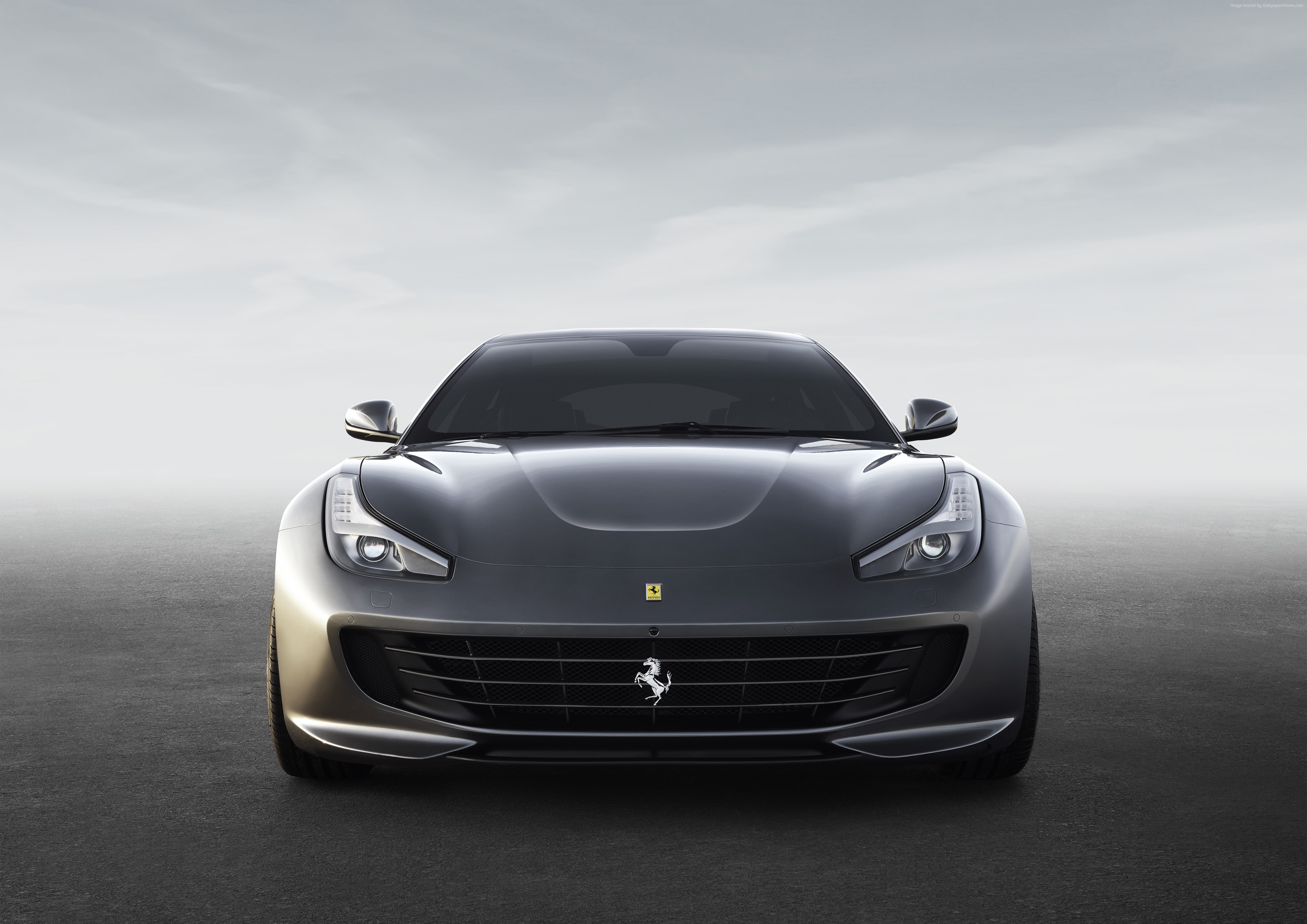 Grey Ferrari GTC4Lusso at Geneva Motor Show 2016 HD Wallpaper