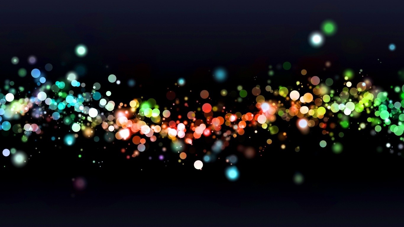 Bokeh lights on a dark background HD Wallpaper