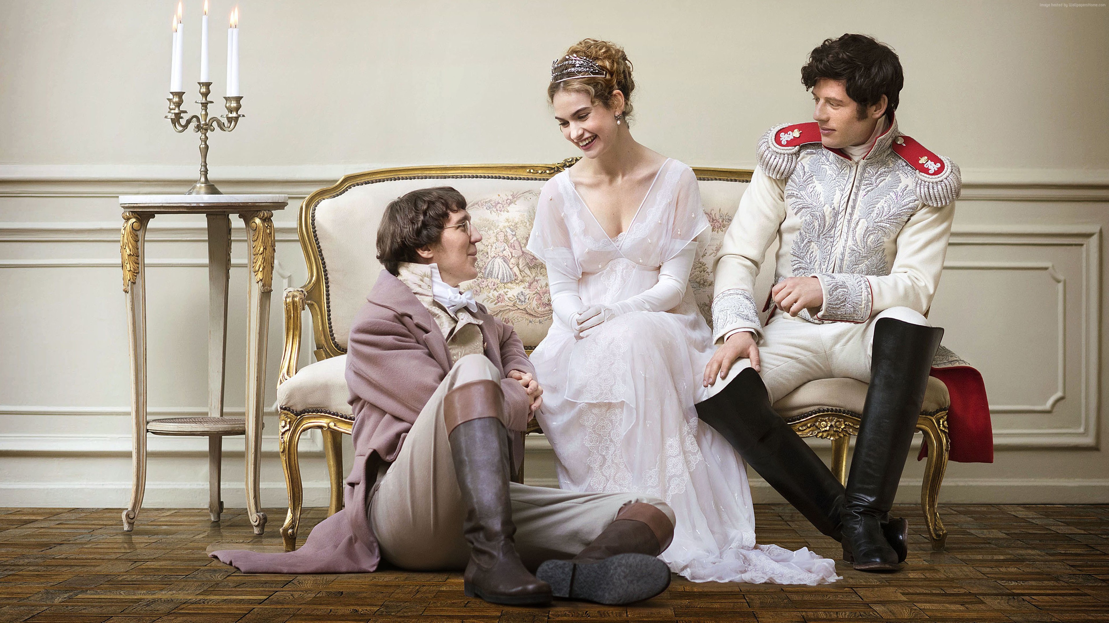 Lily James, Paul Dano, and James Norton in War & Peace HD Wallpaper