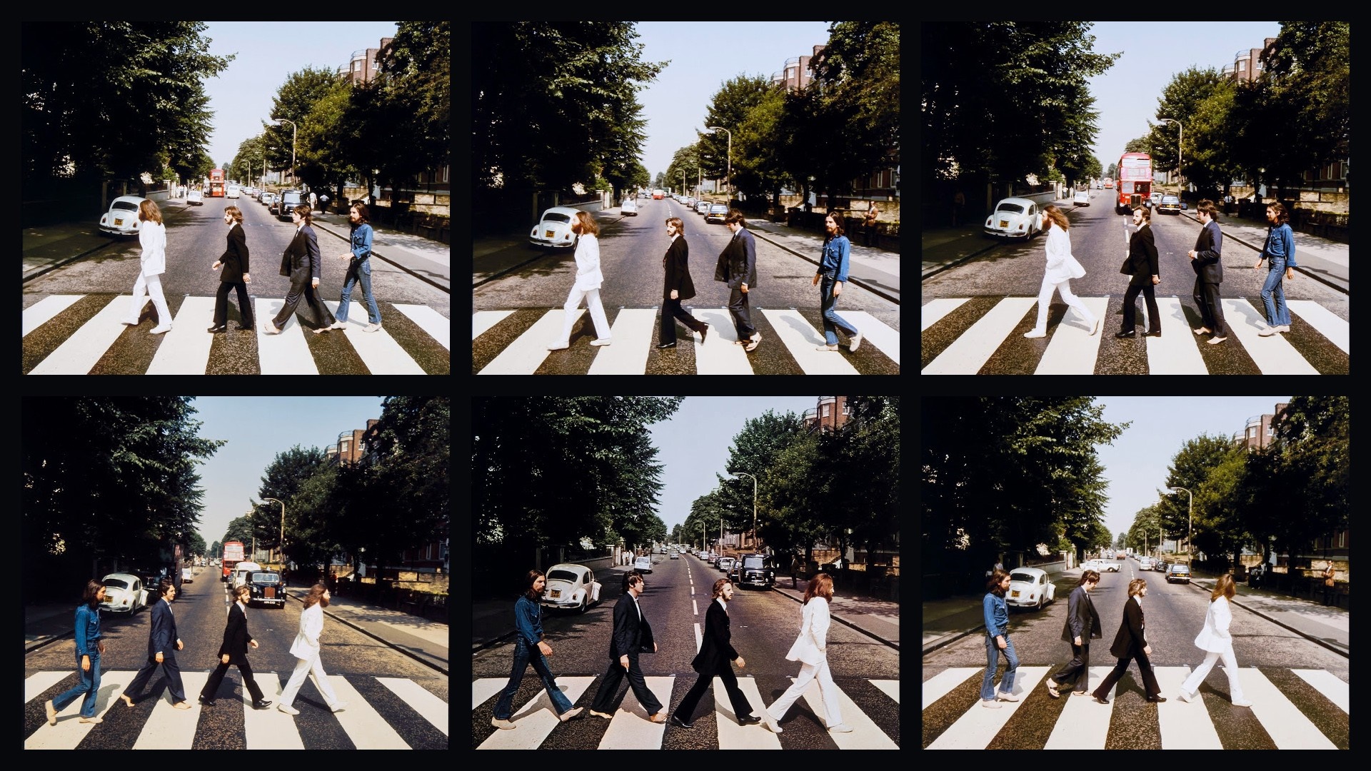 The Beatles crossing Abbey Road HD Wallpaper