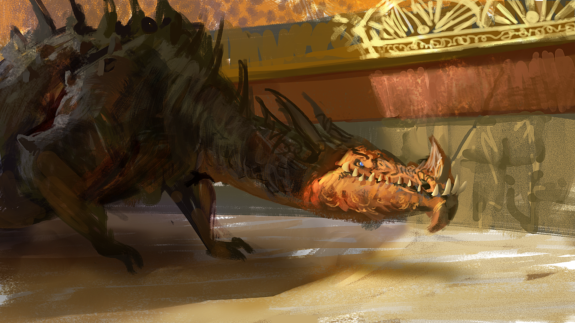 Fantasy art of a dragon creature HD Wallpaper
