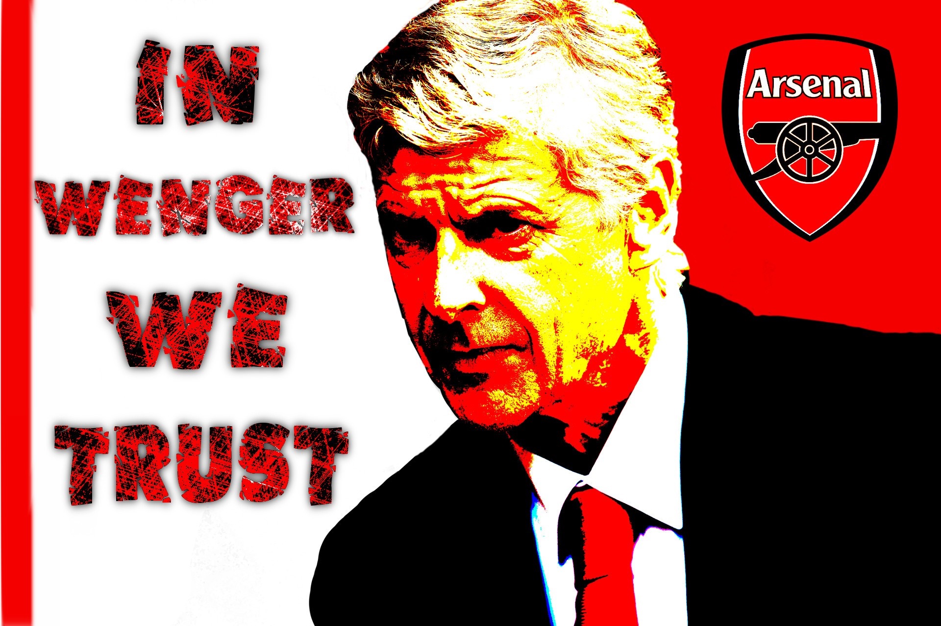 Arsene Wenger and Arsenal logo HD Wallpaper