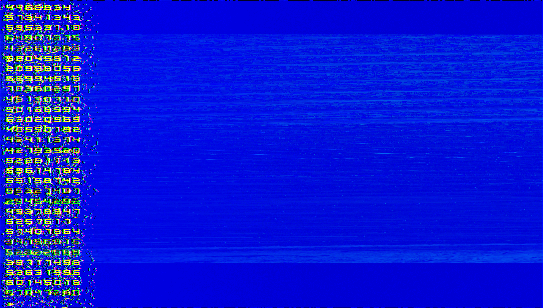 Glitch art with numbers on blue background HD Wallpaper