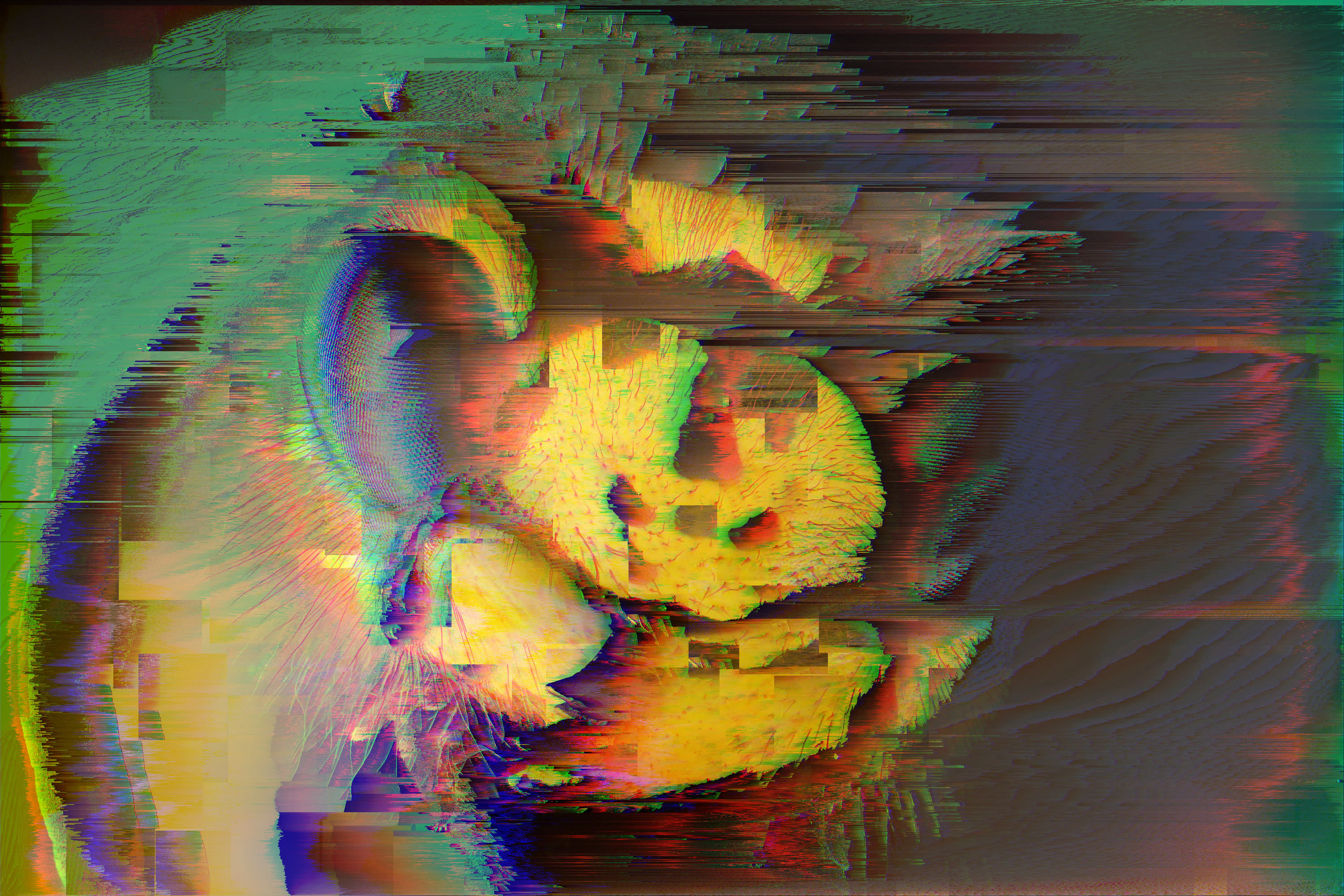 Glitch art painting of a psychedelic organ HD Wallpaper