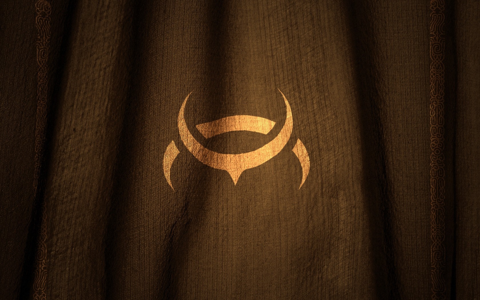 Amarr symbol on brown fabric HD Wallpaper