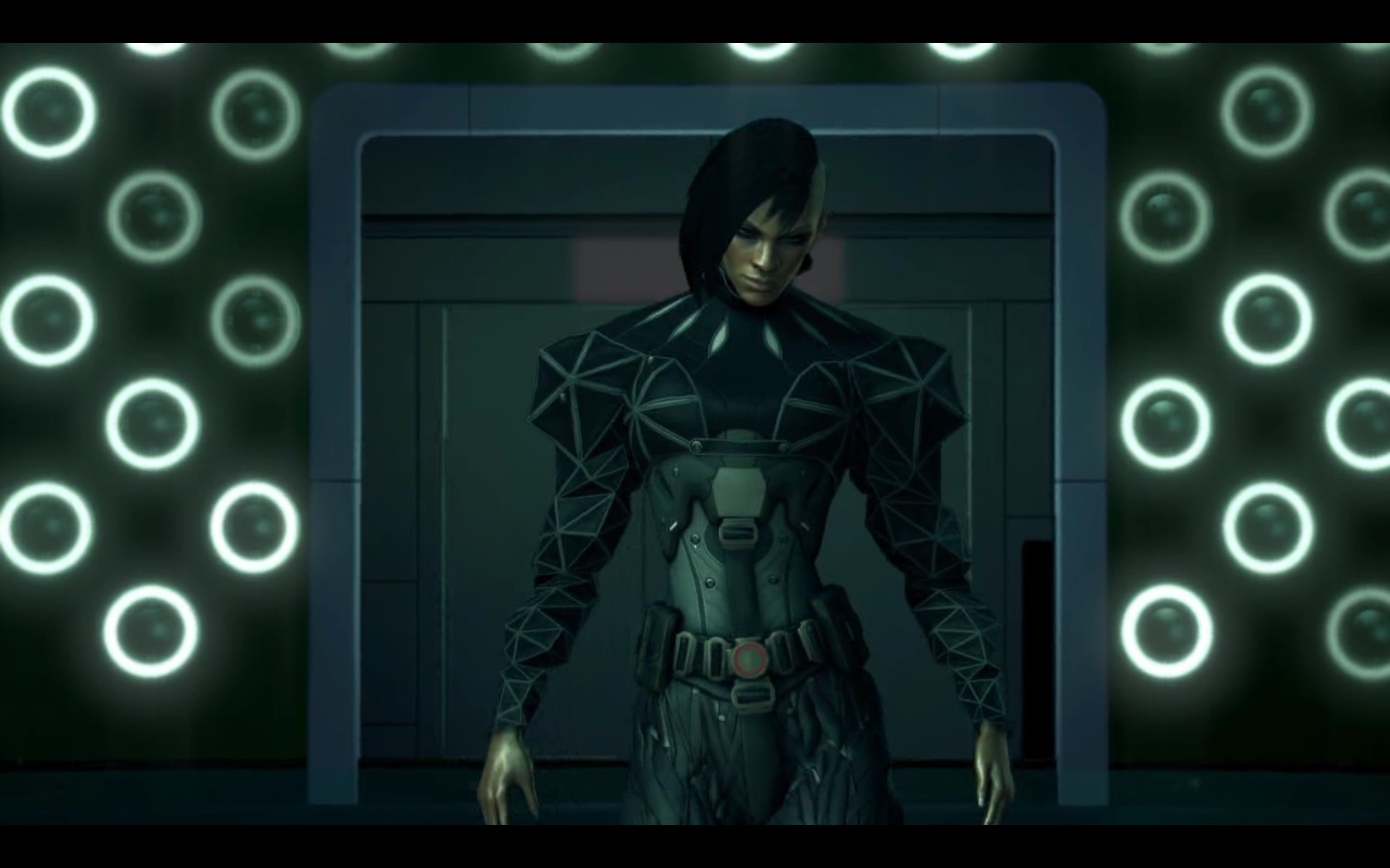 Character from Deus Ex: Human Revolution in futuristic armor HD Wallpaper