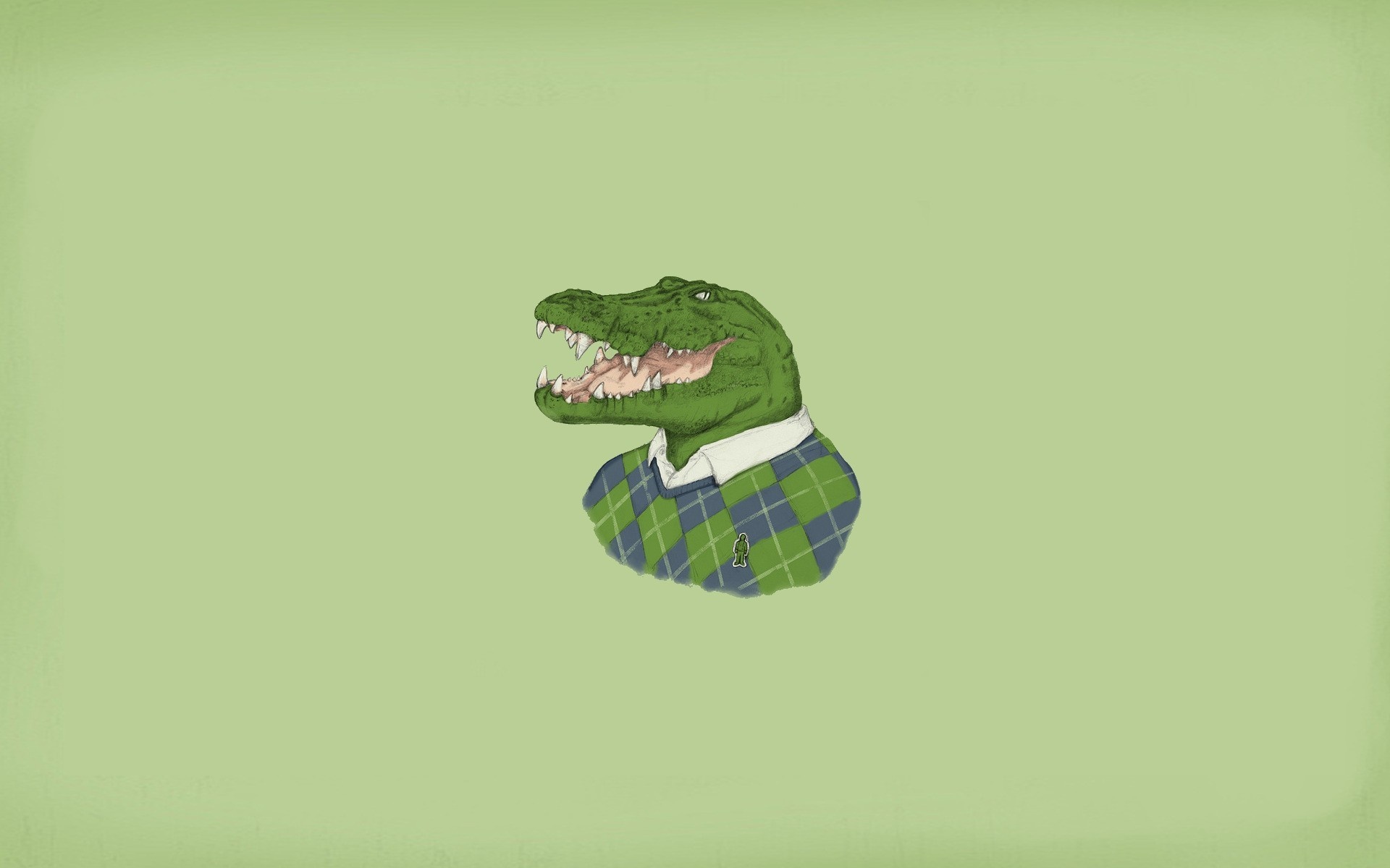 Illustration of a crocodile wearing a sweater HD Wallpaper