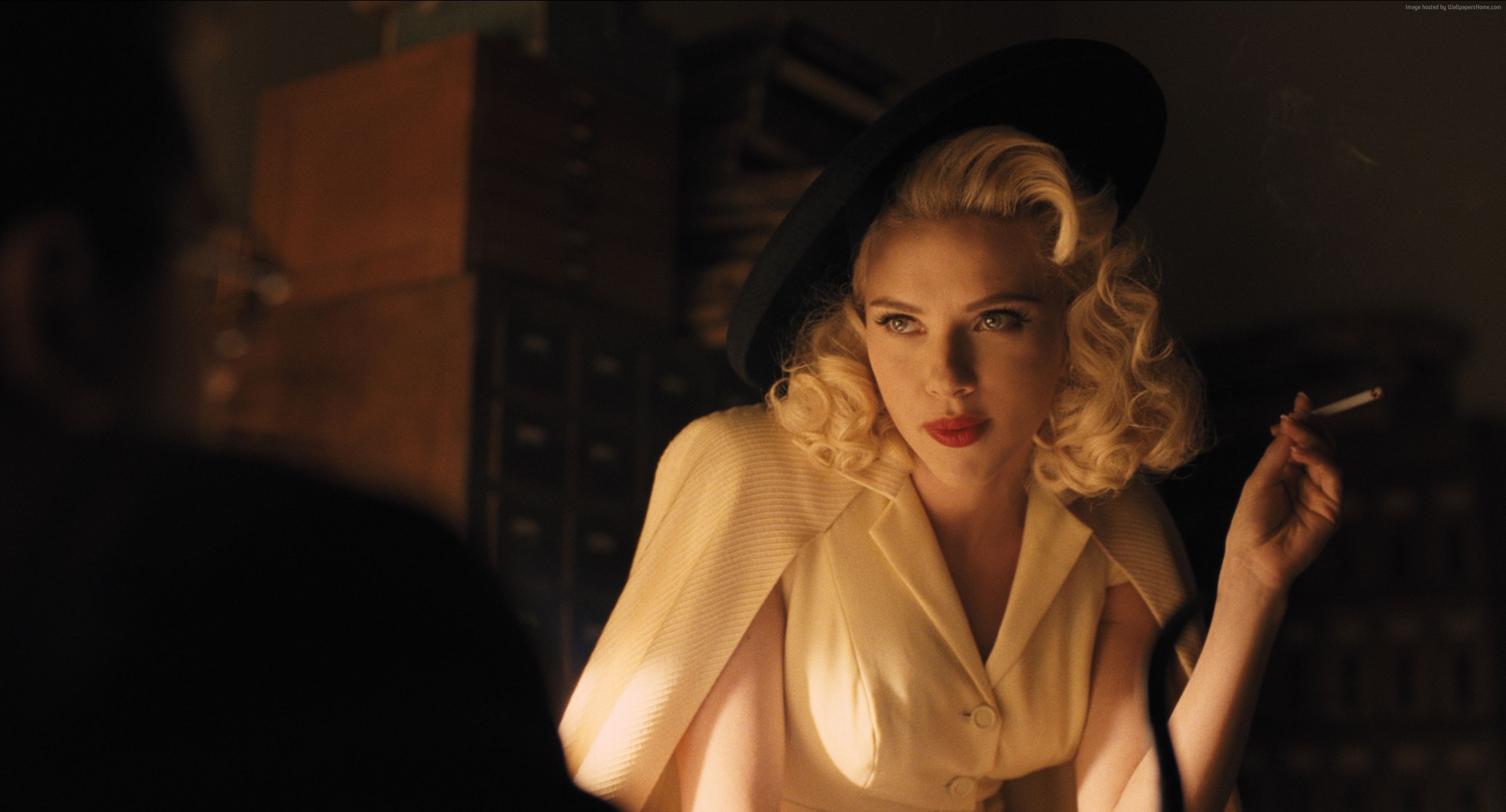 Scarlett Johansson smoking a cigarette HD Wallpaper
