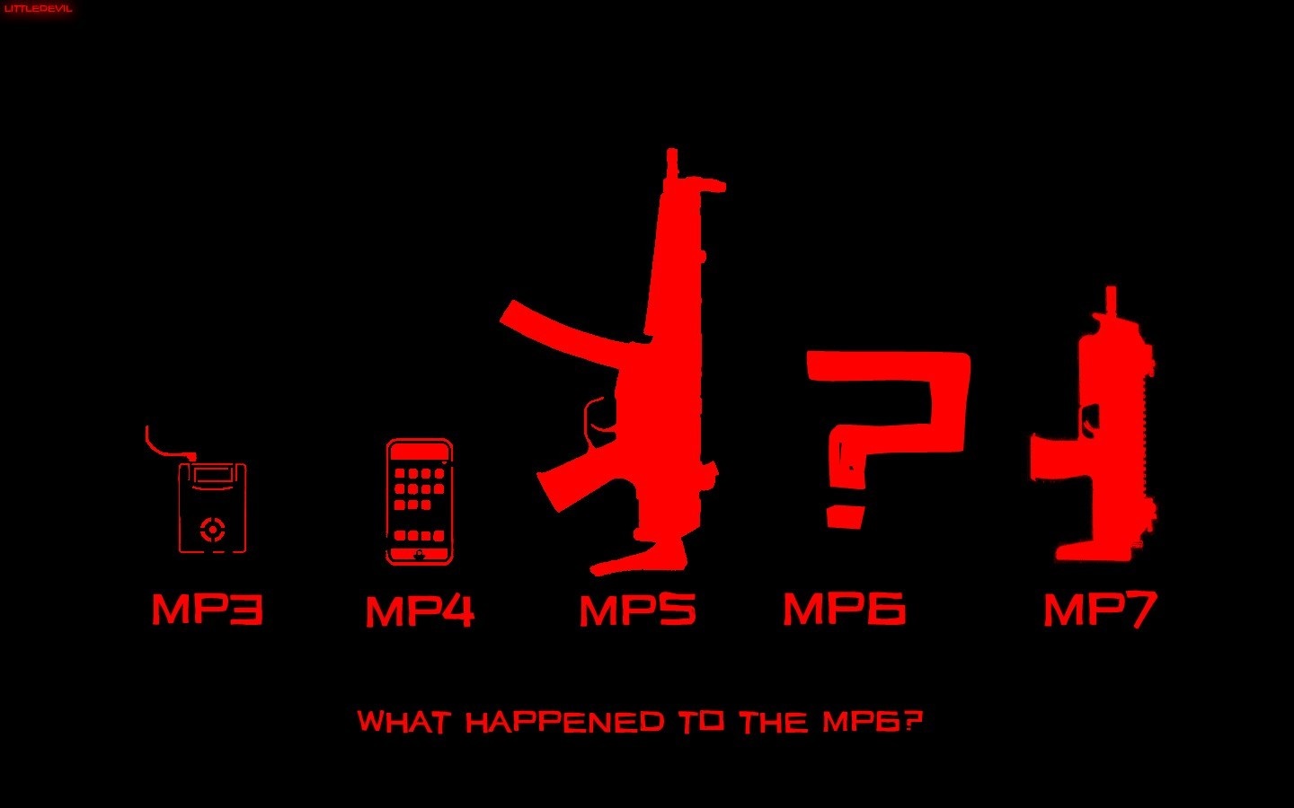 MP3, MP4, MP5, MP6, MP7 evolution with question HD Wallpaper