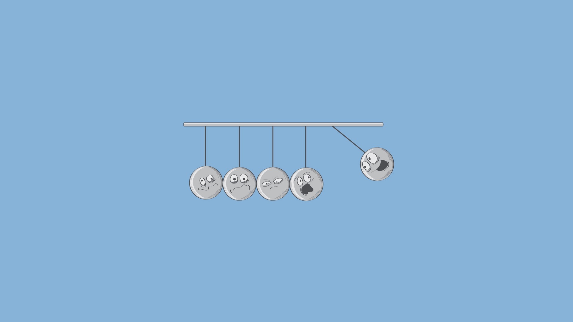 Newton's Cradle with Emotional Balls HD Wallpaper