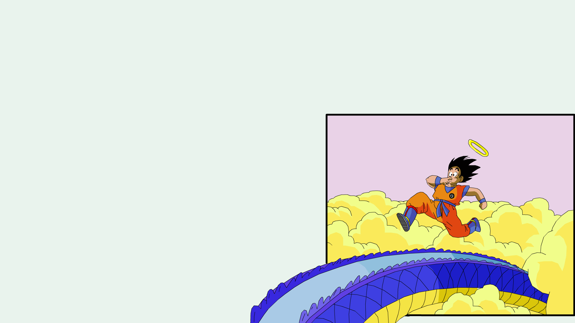 Son Goku from Dragon Ball on a dragon HD Wallpaper