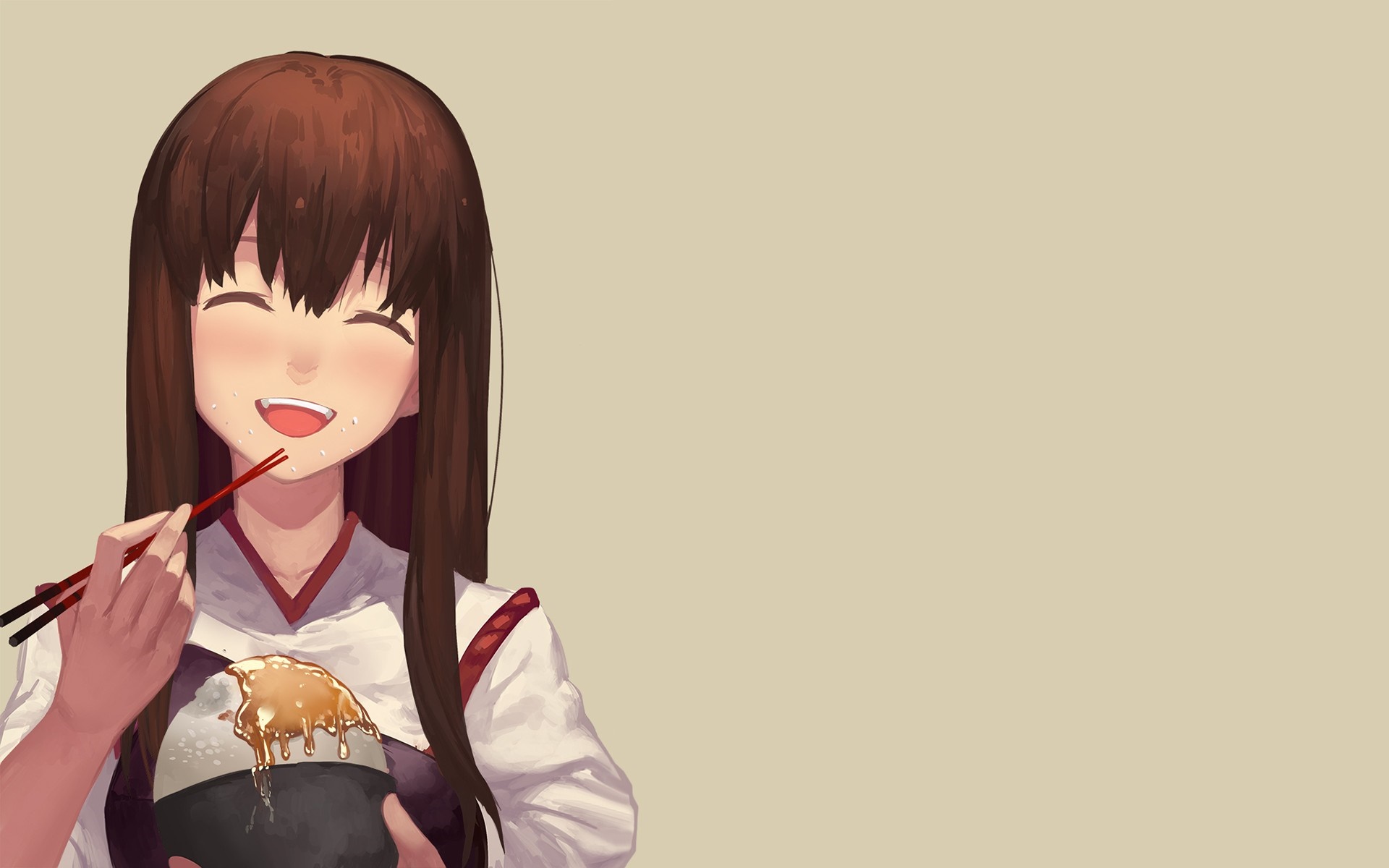 Akagi from Kantai Collection eating HD Wallpaper