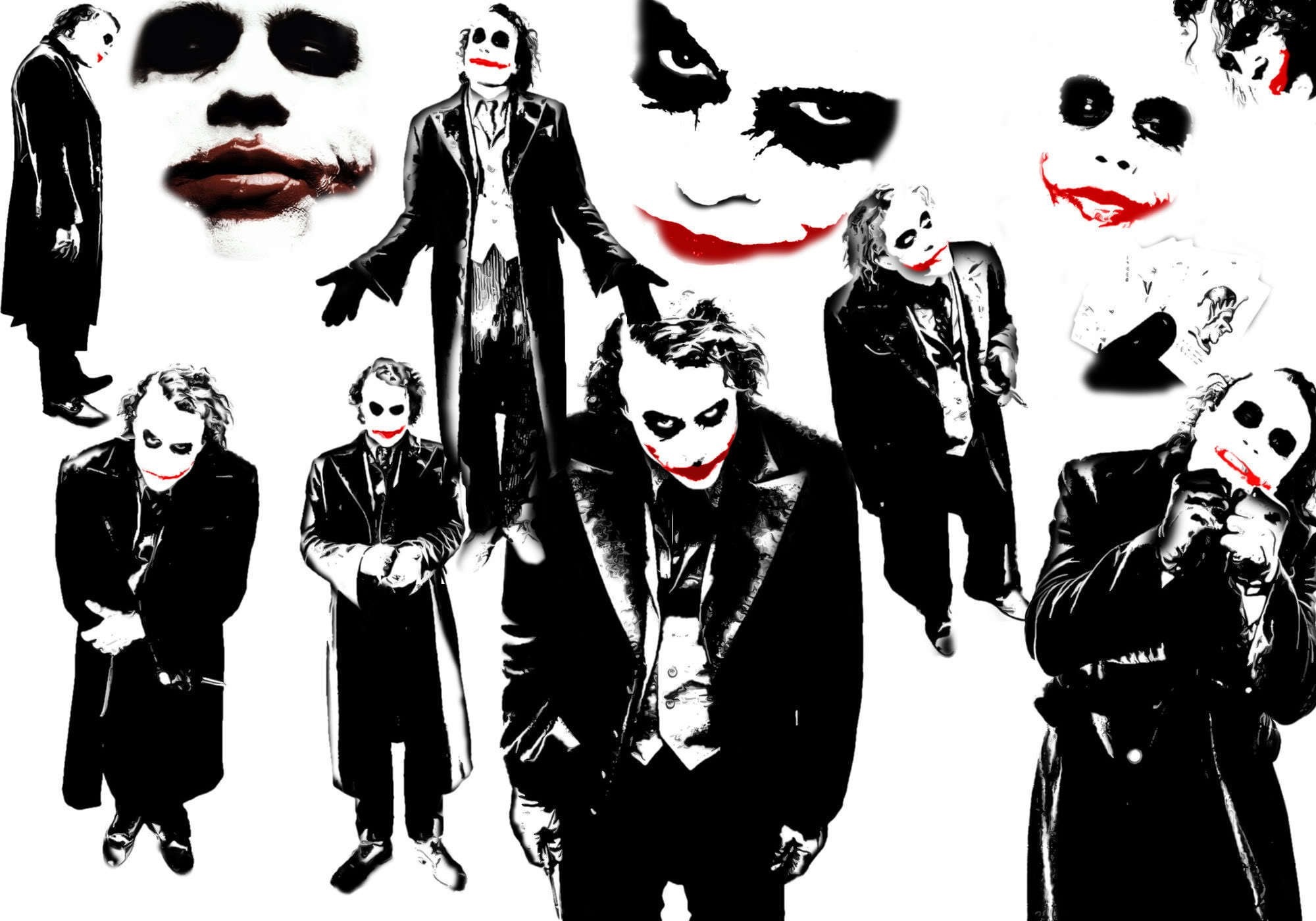 Collage of The Joker from The Dark Knight HD Wallpaper