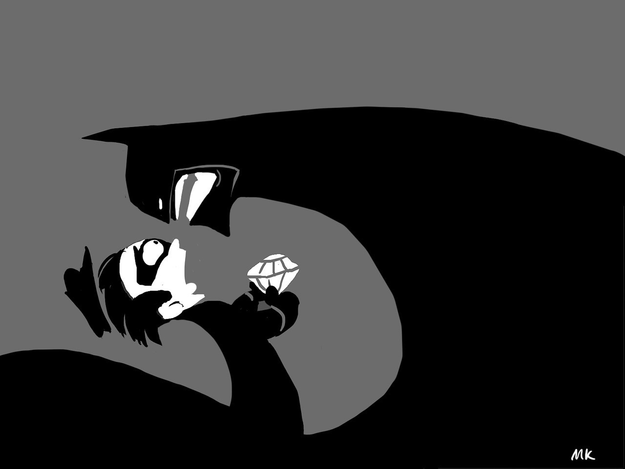 Batman and a person holding a diamond HD Wallpaper