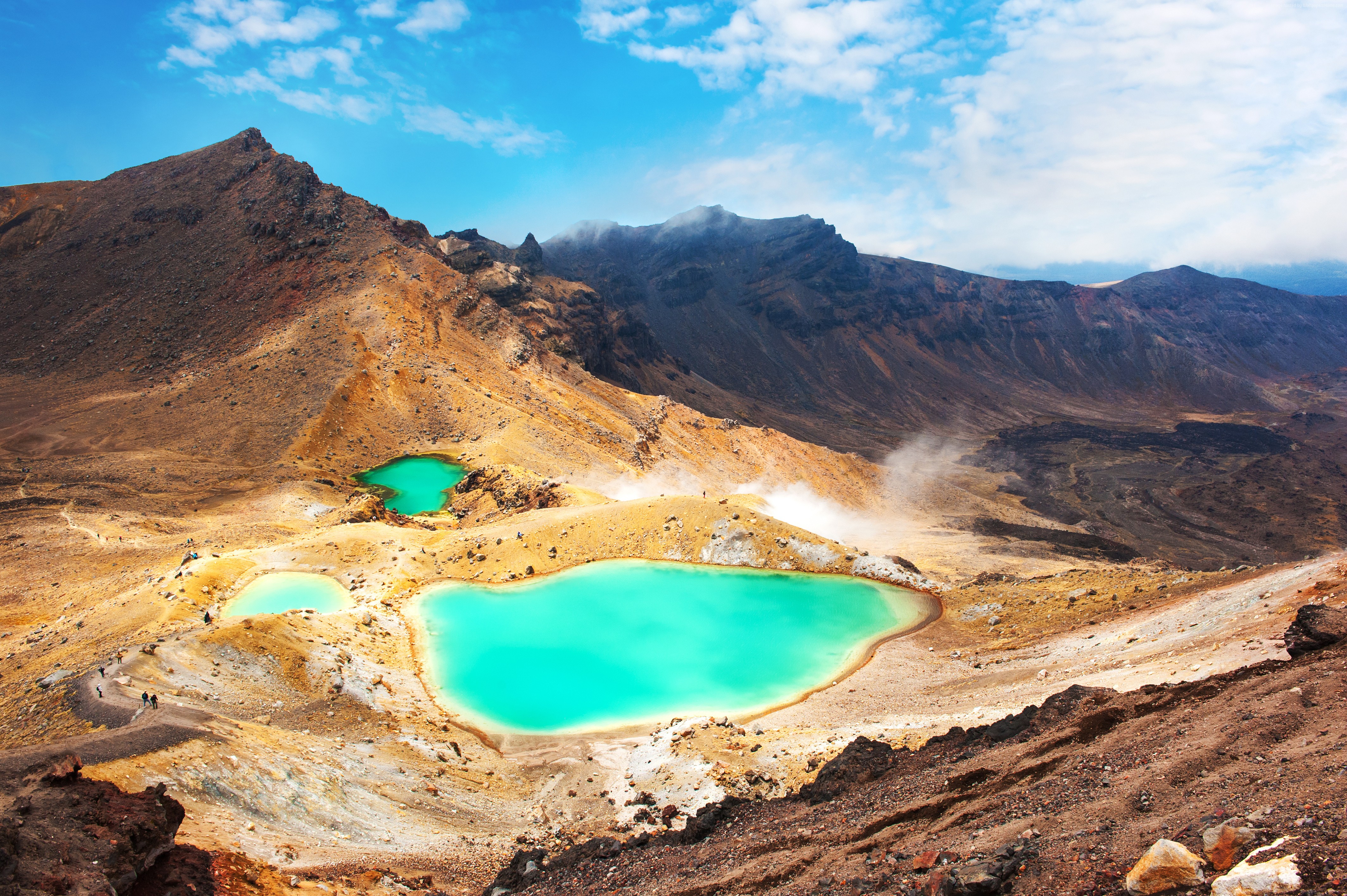 Tongariro National Park Emerald Lakes New Zealand HD Wallpaper