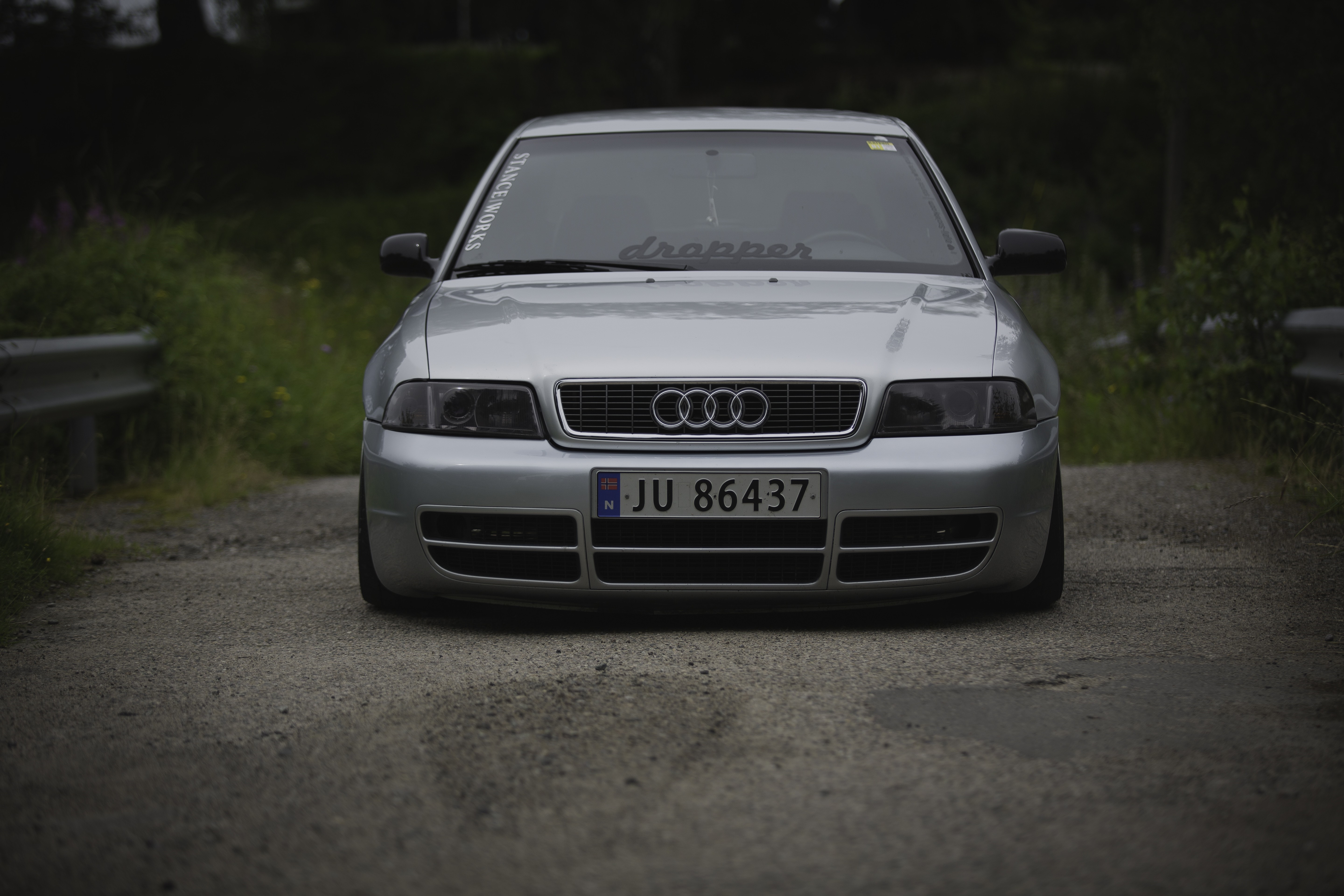 Silver Audi A4 B5 S4 Quattro with Norwegian license plate HD Wallpaper