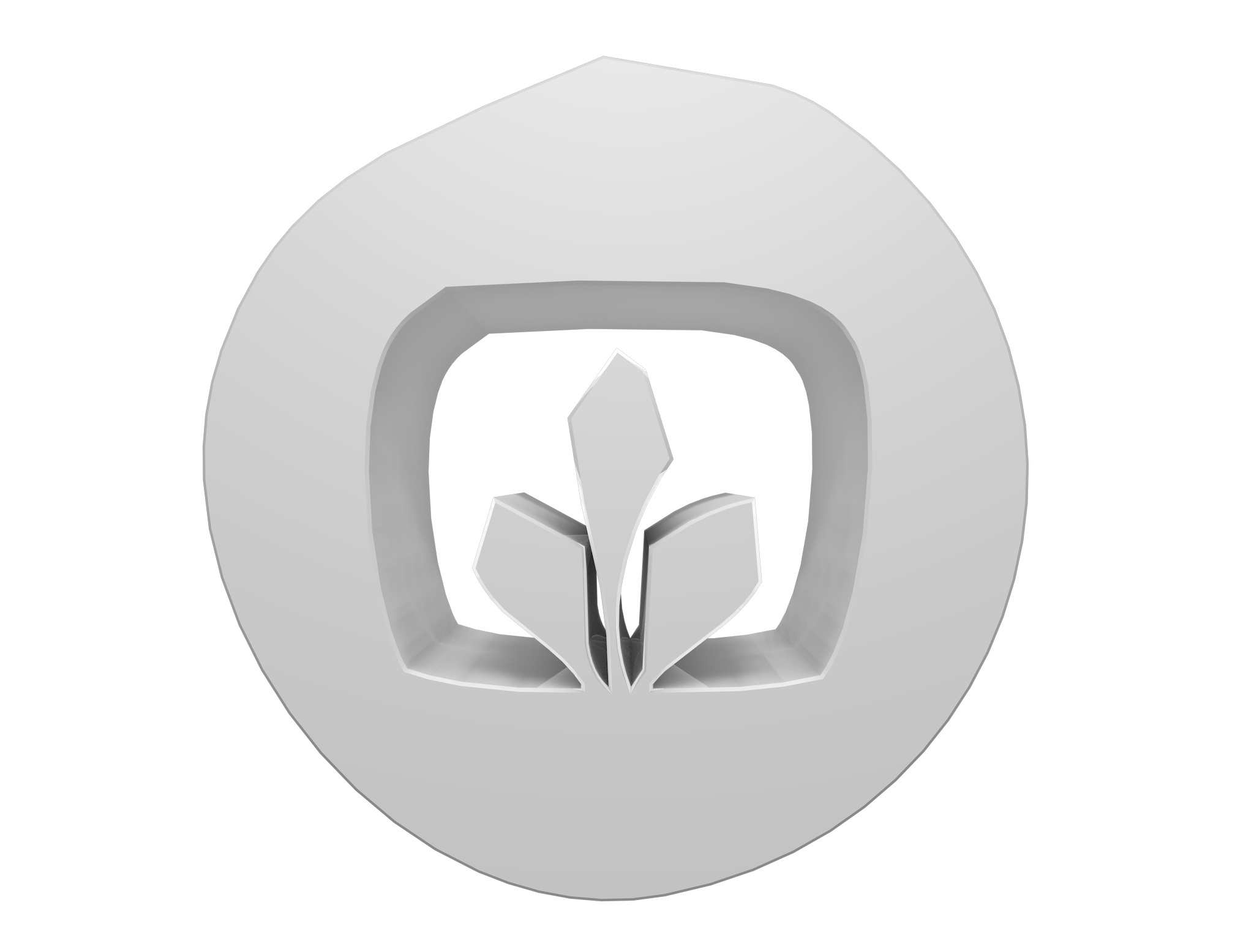 Abstract 3D logo with leaf motif HD Wallpaper
