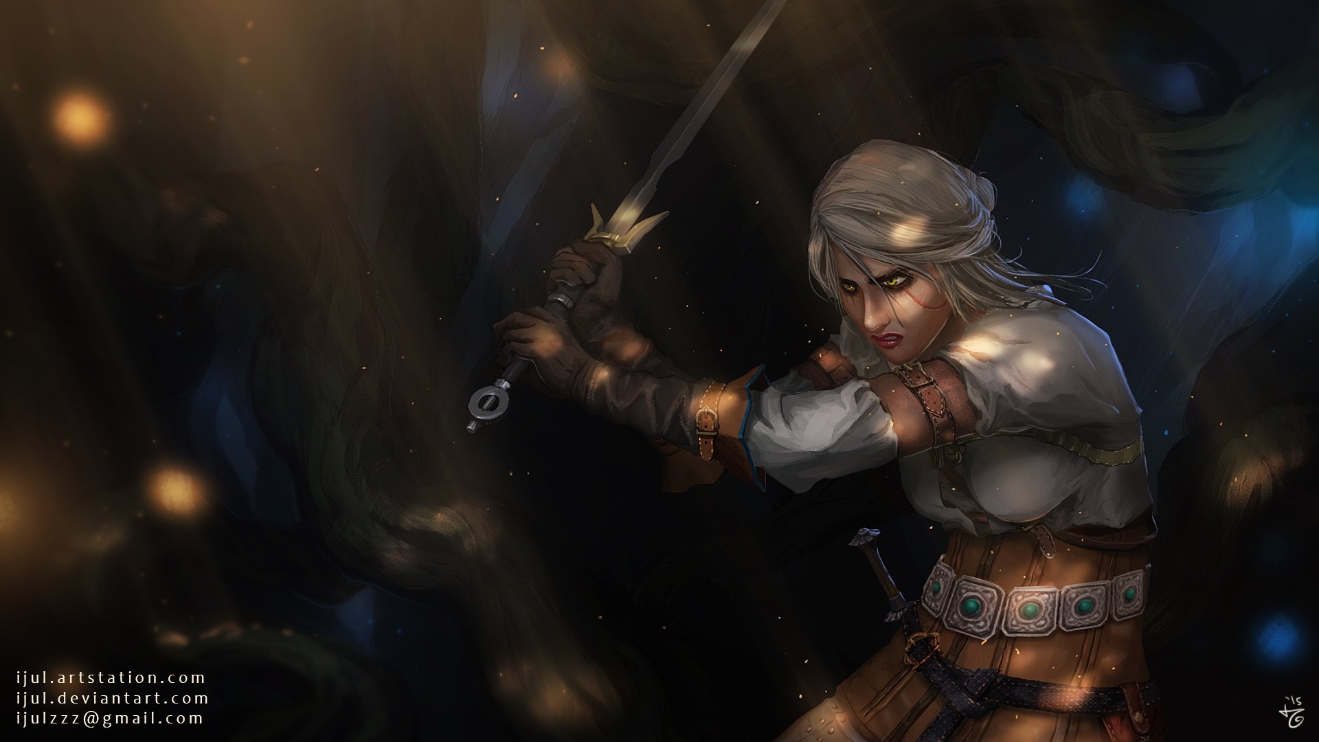 Ciri from The Witcher 3: Wild Hunt with a sword HD Wallpaper