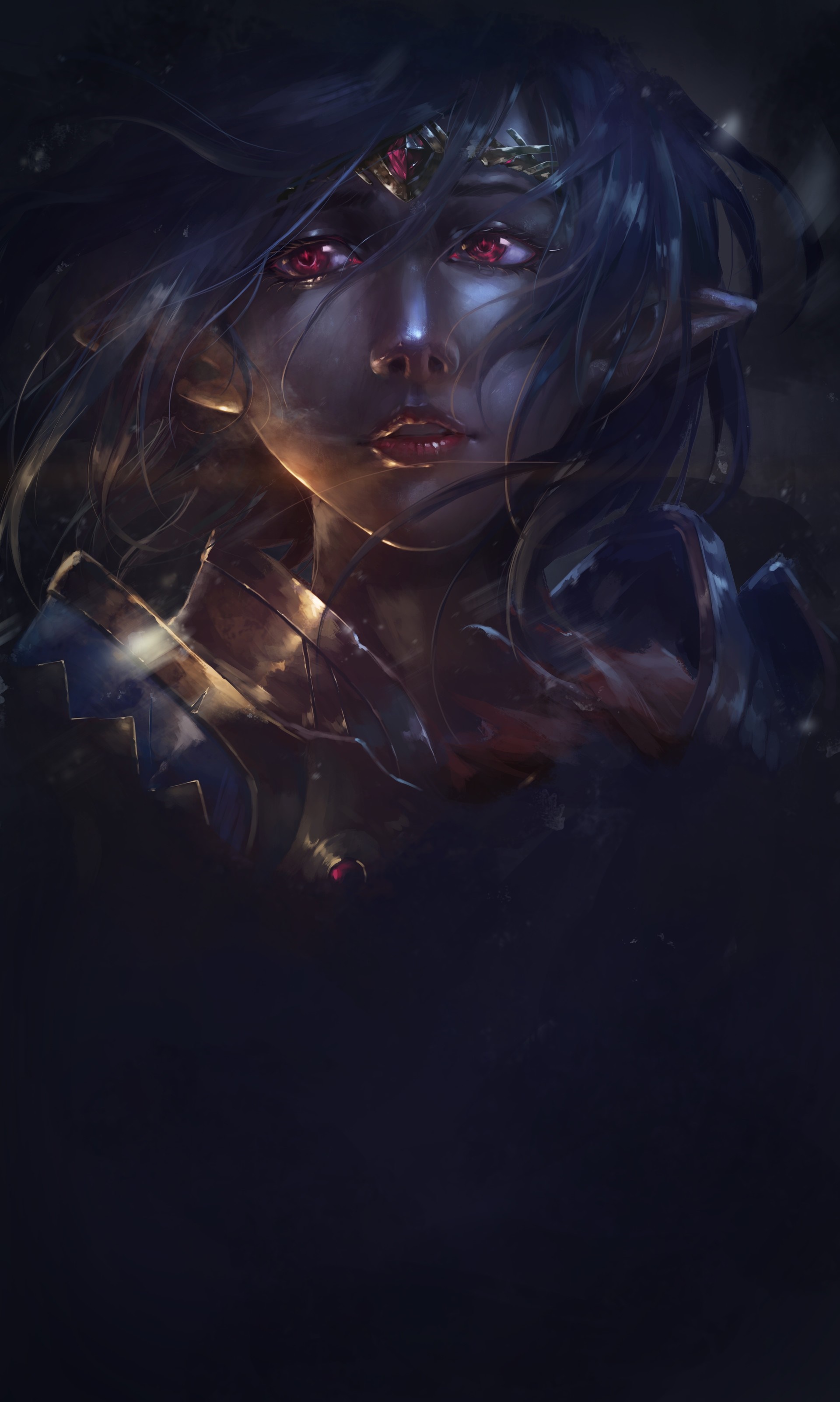 Fantasy art of a woman with a scythe HD Wallpaper