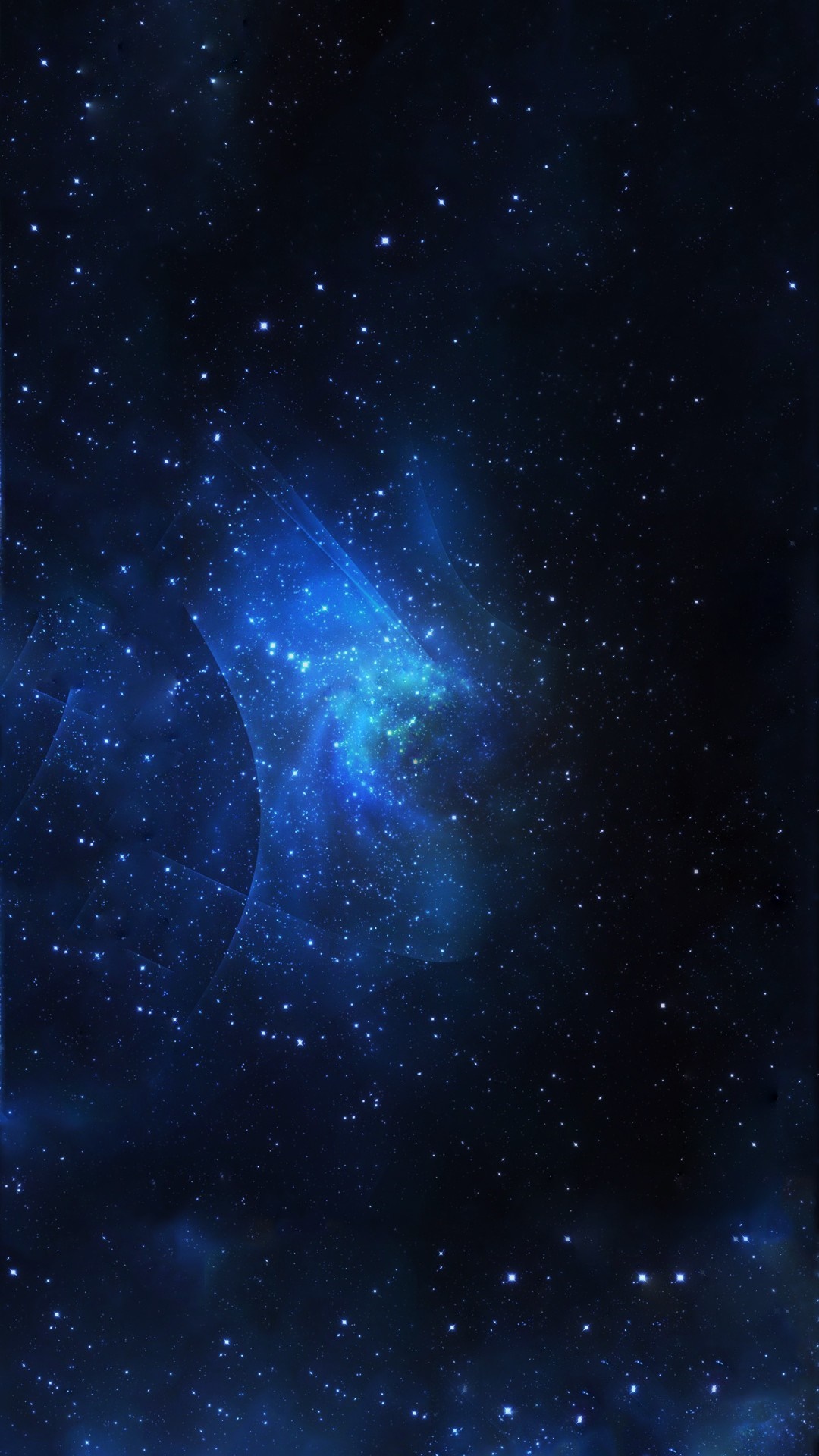 Deep space with a blue nebula and stars HD Wallpaper