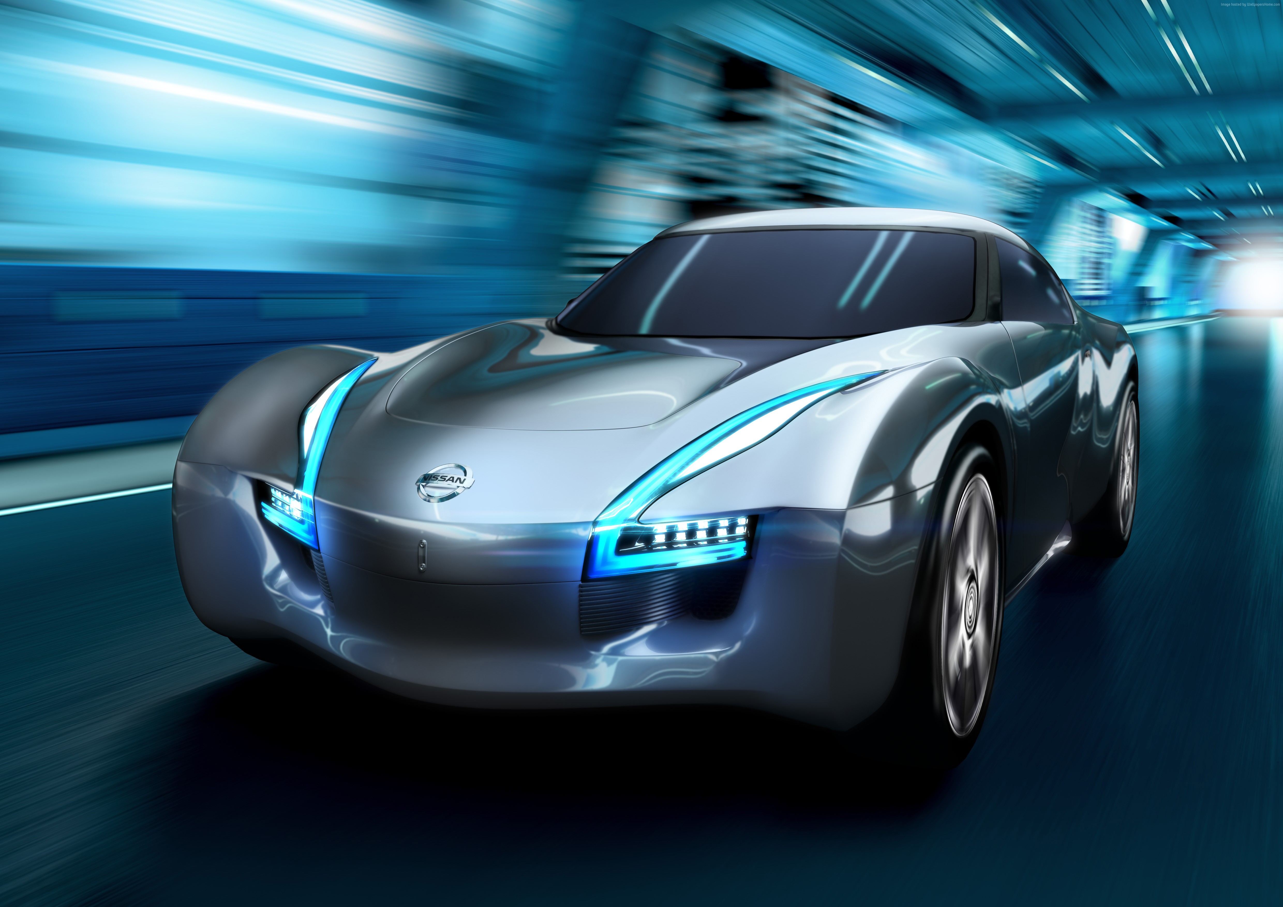 Nissan Esflow concept sports car in motion HD Wallpaper