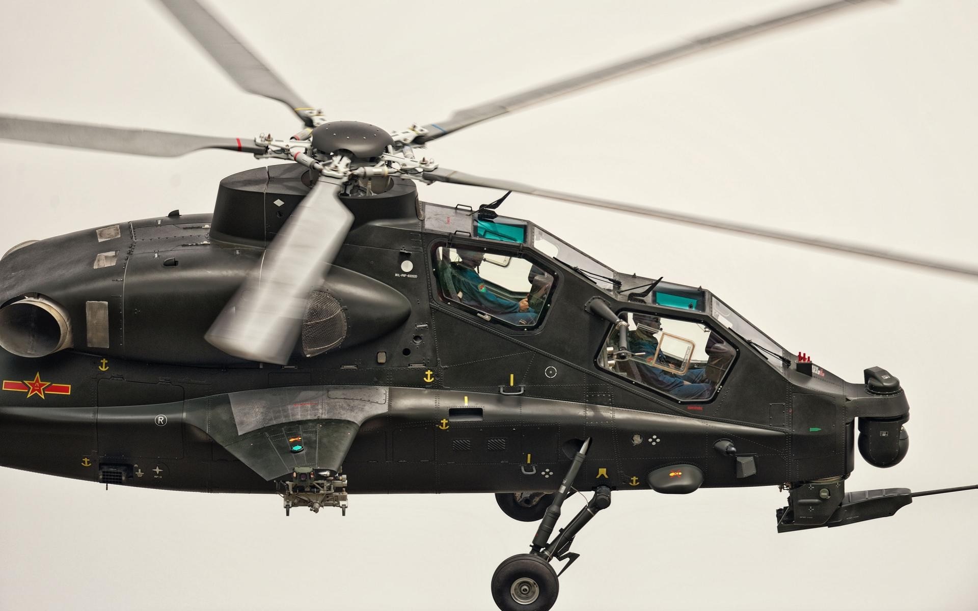 CAIC Z-10 Military Attack Helicopter in Flight HD Wallpaper