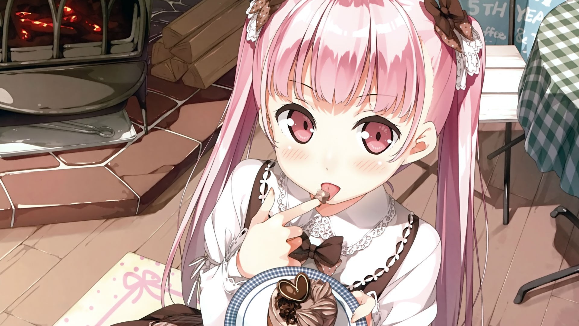 Miyaguchi Kanna from Afterschool of the 5th year eating cake HD Wallpaper