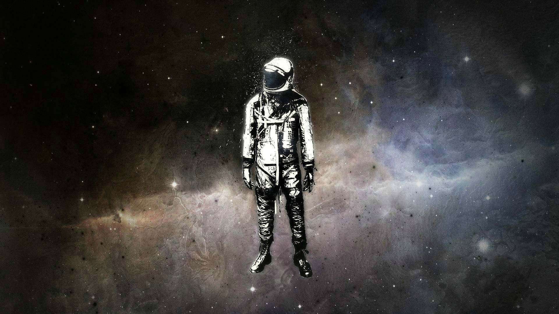 Astronaut in space with nebula background HD Wallpaper