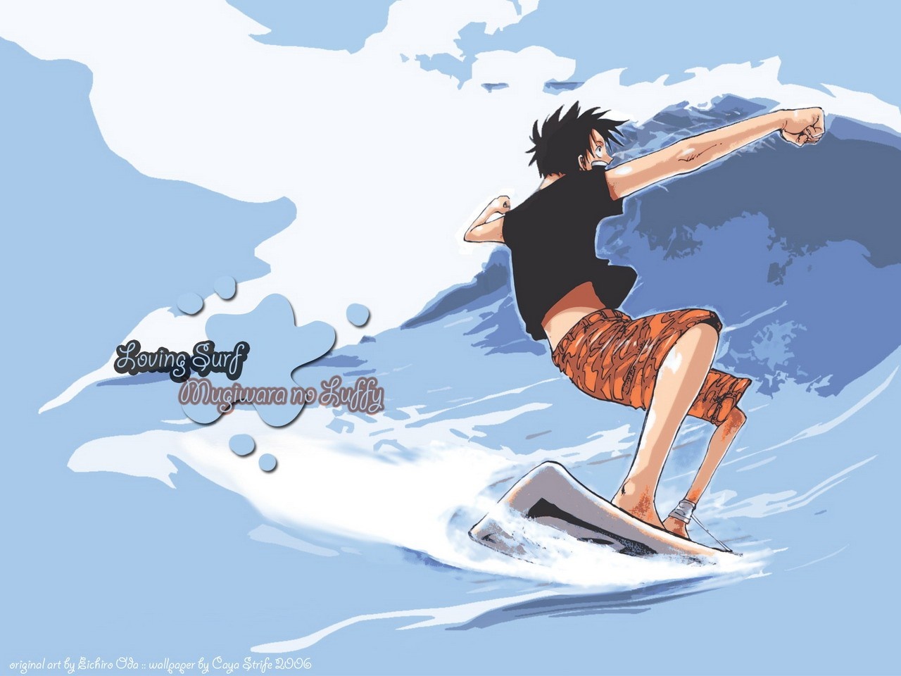 Monkey D. Luffy surfing in One Piece HD Wallpaper