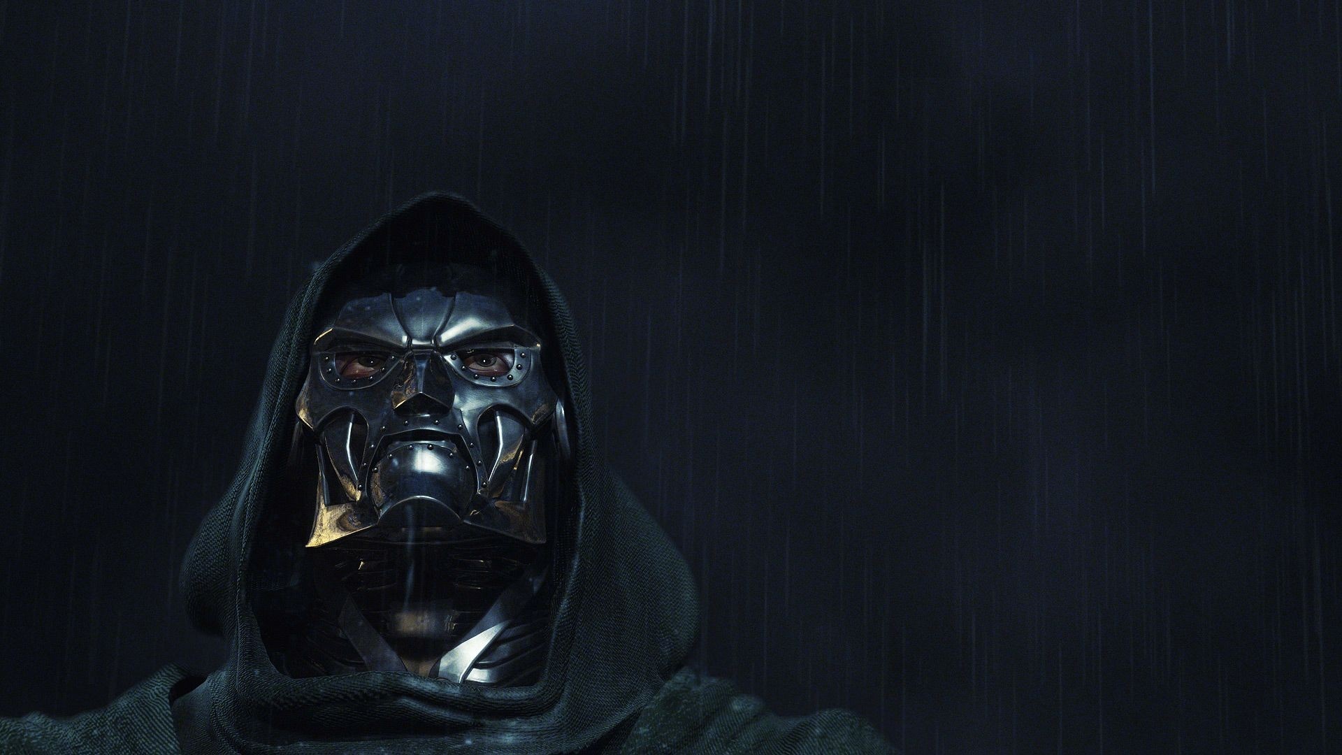 Doctor Doom in a dark, rainy environment HD Wallpaper