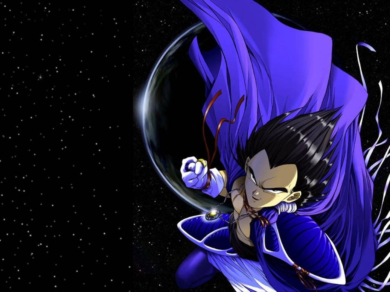 Vegeta from Dragon Ball in space with a planet HD Wallpaper