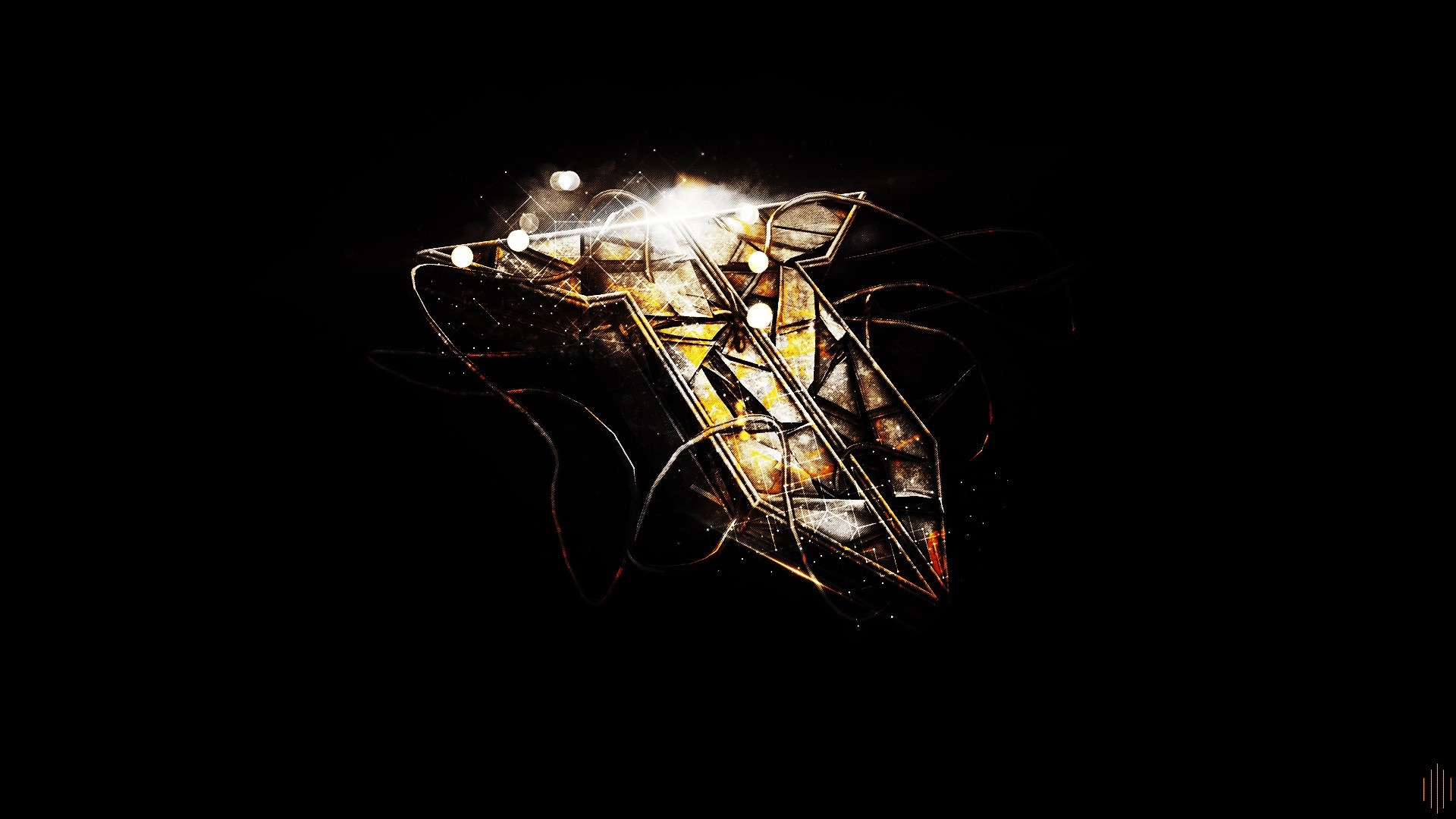 Abstract geometric light design with dark background HD Wallpaper