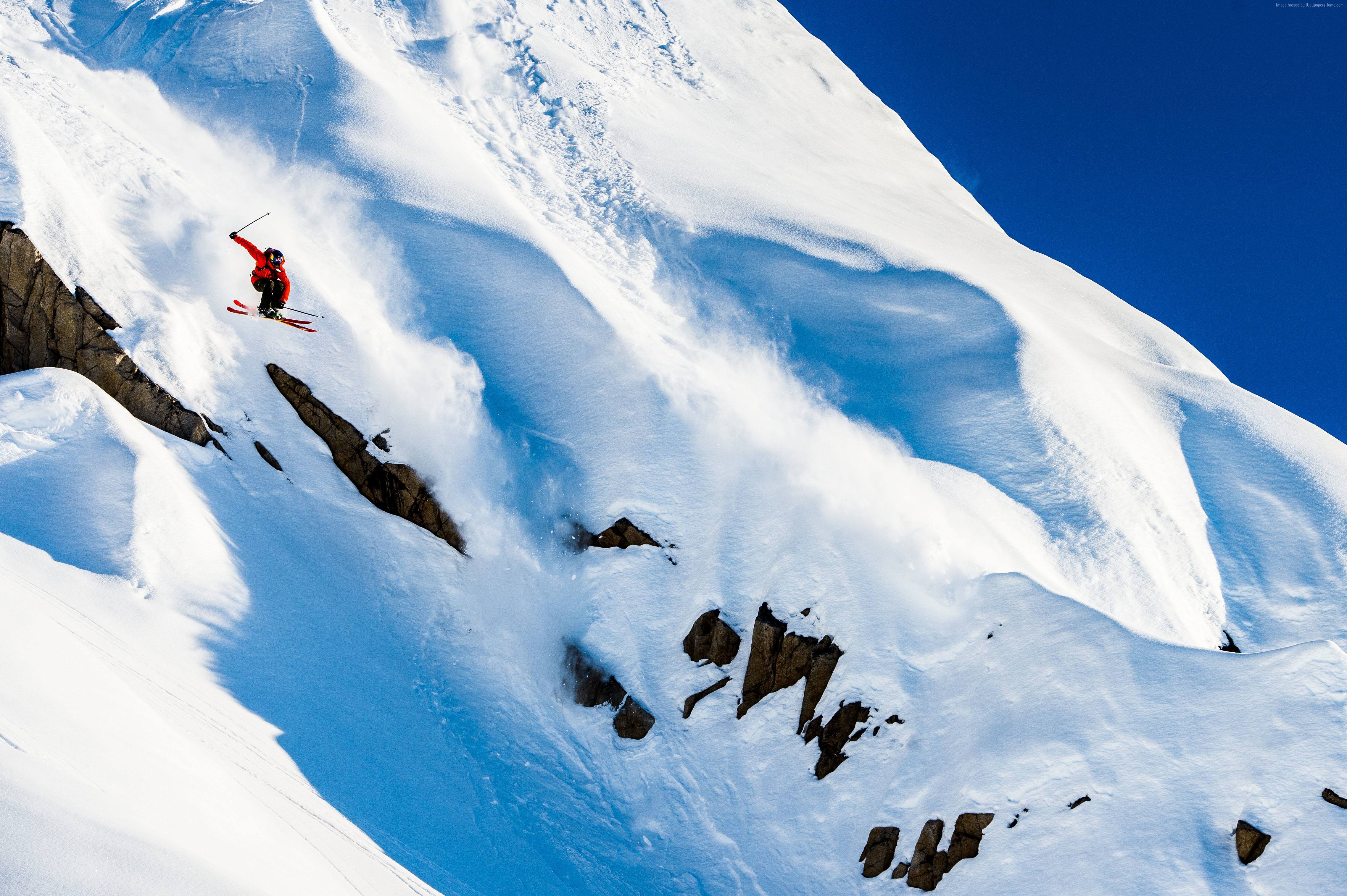 Markus Eder skiing in mountains, Days of my youth 4K HD Wallpaper